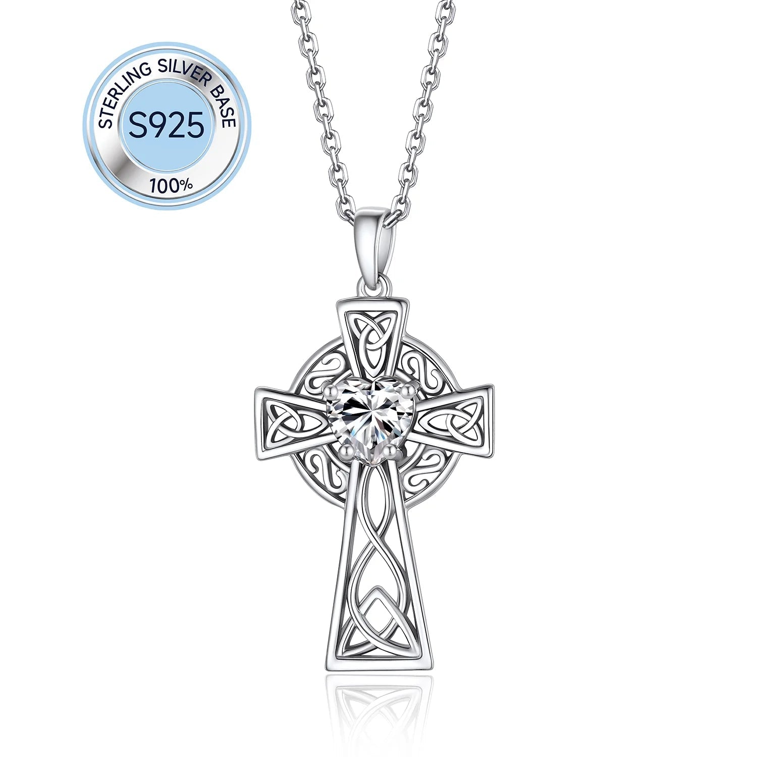 1 Carat Moissanite Cross Necklace for Women 925 Sterling Silver Easter Christian Mother'S Day Gifts - thewrightstore