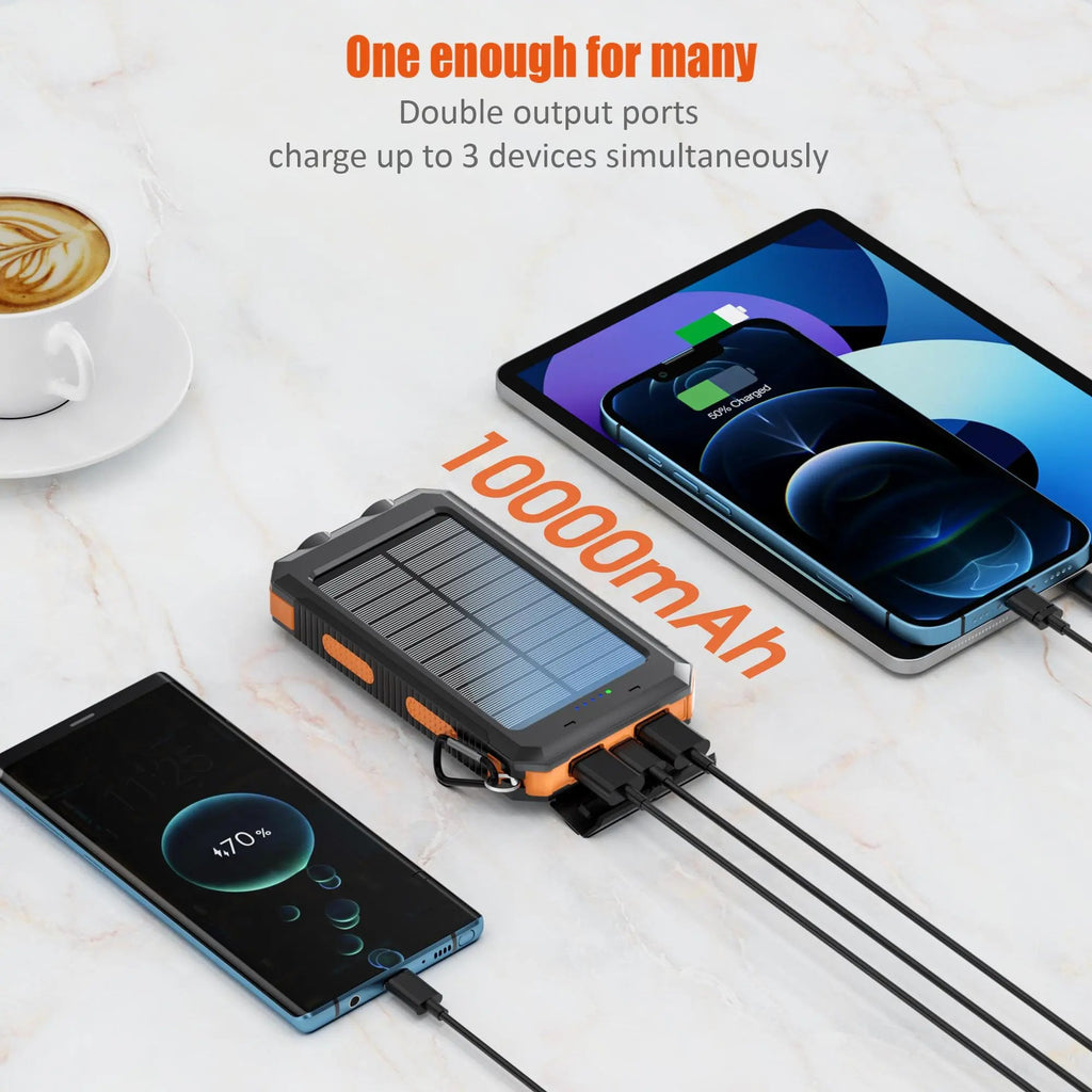 10,000mAh Solar Power Bank - thewrightstore