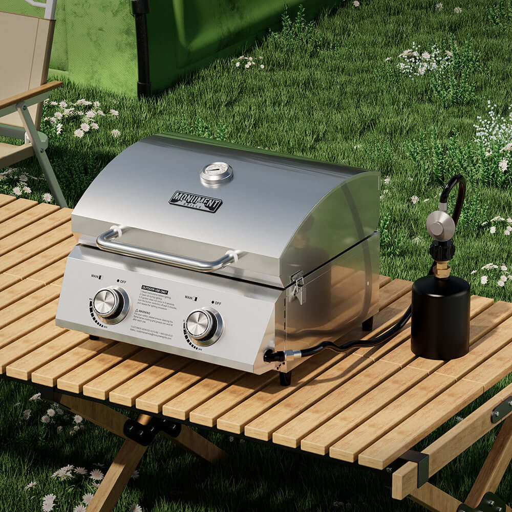 13742 | Stainless Tabletop Propane Gas Grill - thewrightstore