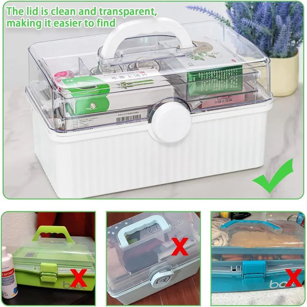 13In 3-Layer Plastic Craft Box and Craft Tool Box,Multipurpose Plastic Storage Box with Handle for Art Supply Boxs,Hair Supplies - thewrightstore