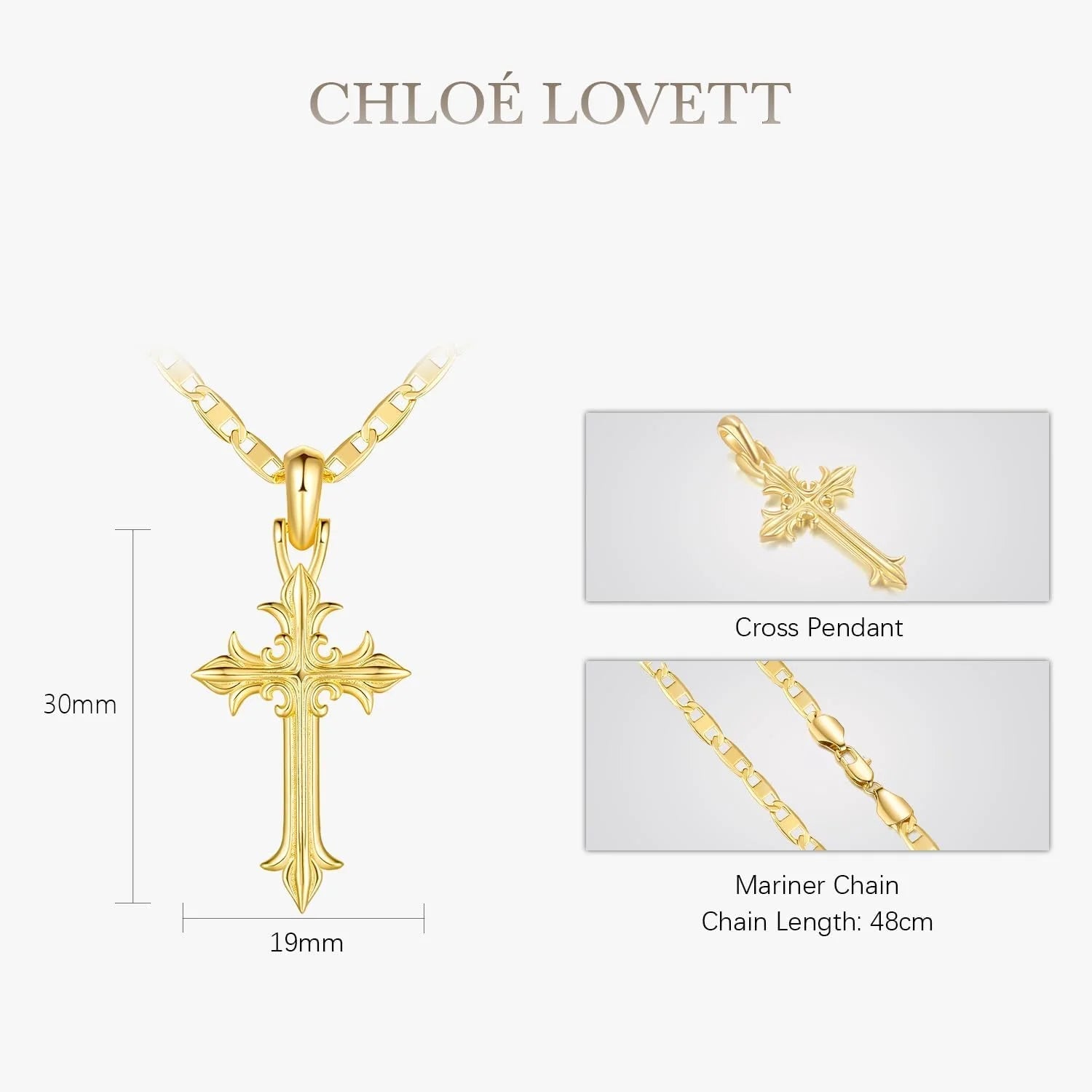 14K Gold Cross Necklace for Women Crucifix Necklace Cross Pendant Necklace Jewelry Gifts for Women - thewrightstore