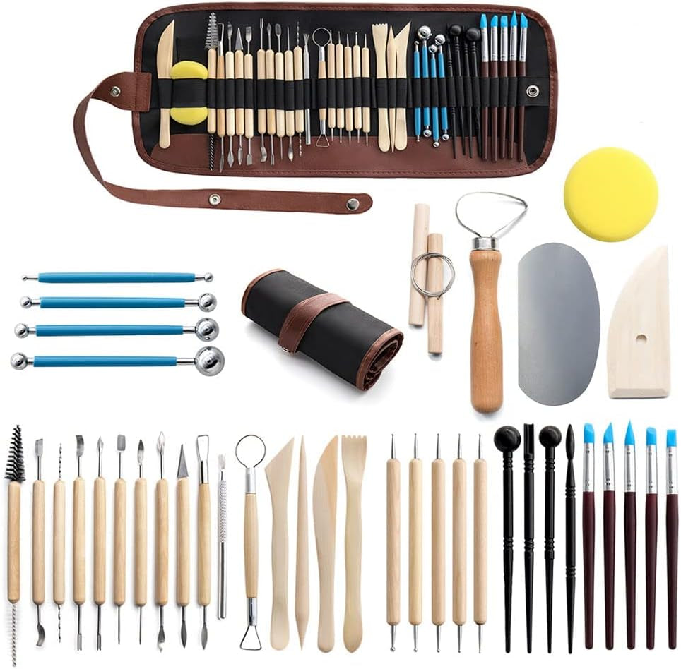 40-Piece Professional Pottery and Sculpting Tool Set for Clay Modeling and Carving