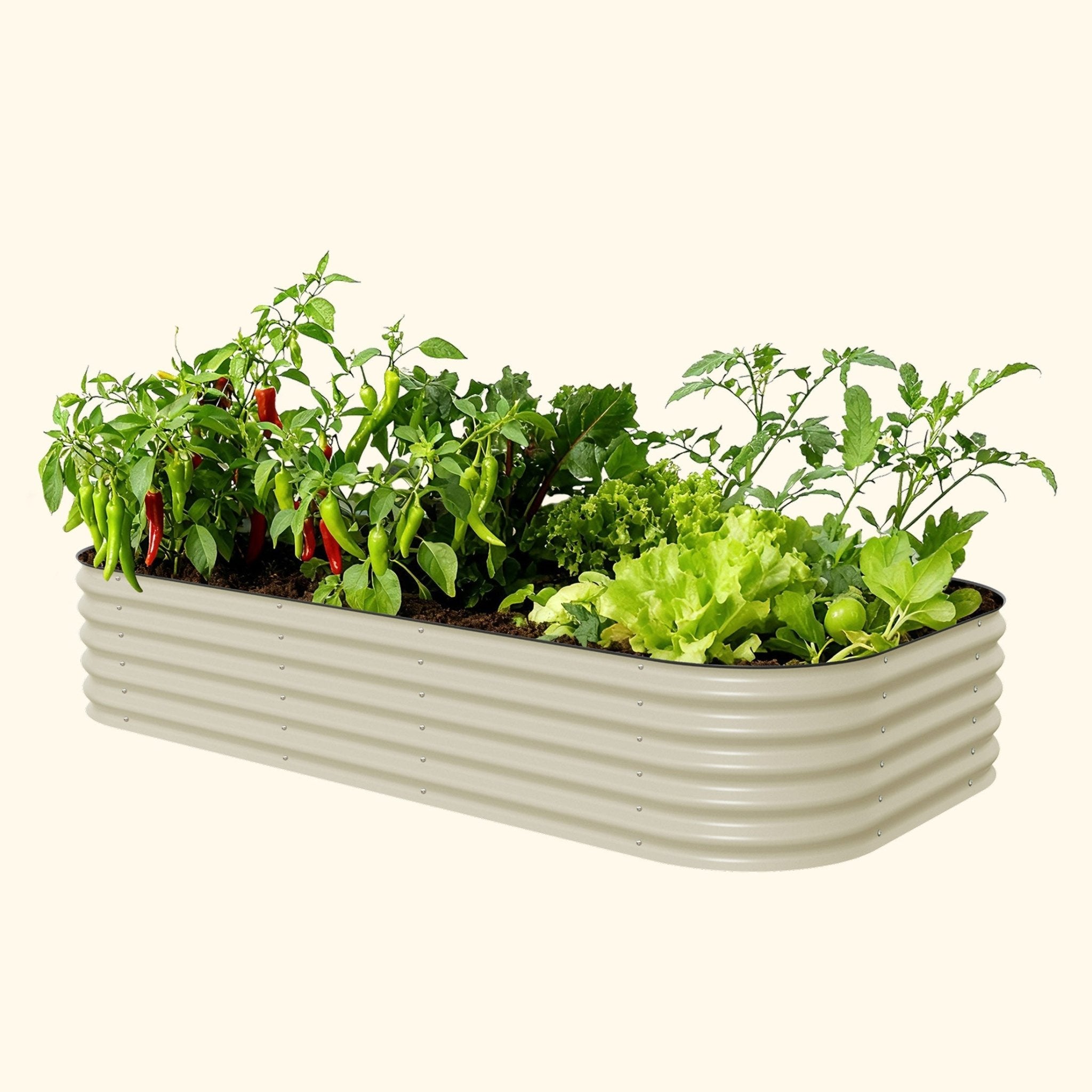 17" Tall 10 In 1 Jumbo Modular Metal Raised Garden Bed Kit - thewrightstore