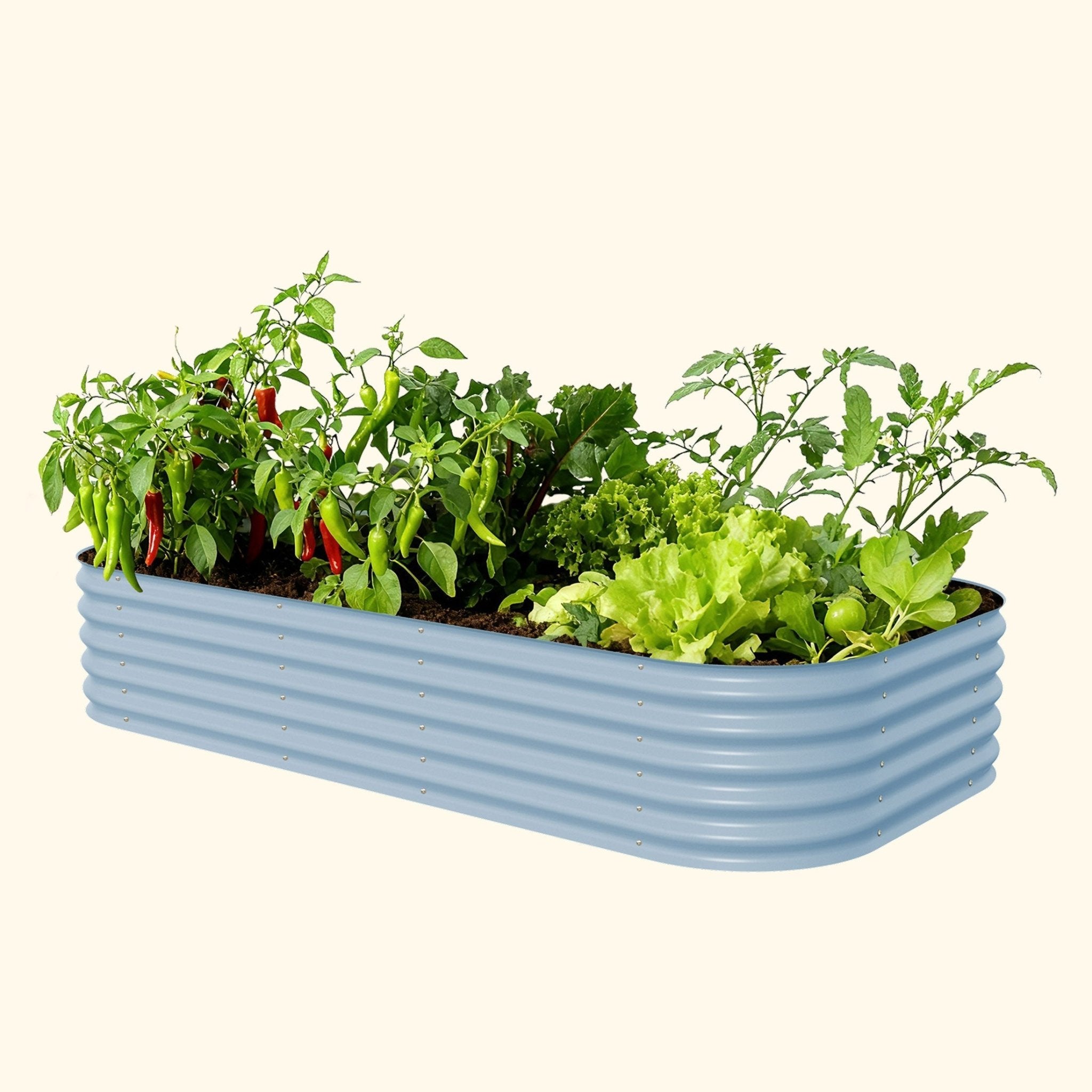 17" Tall 10 In 1 Jumbo Modular Metal Raised Garden Bed Kit - thewrightstore