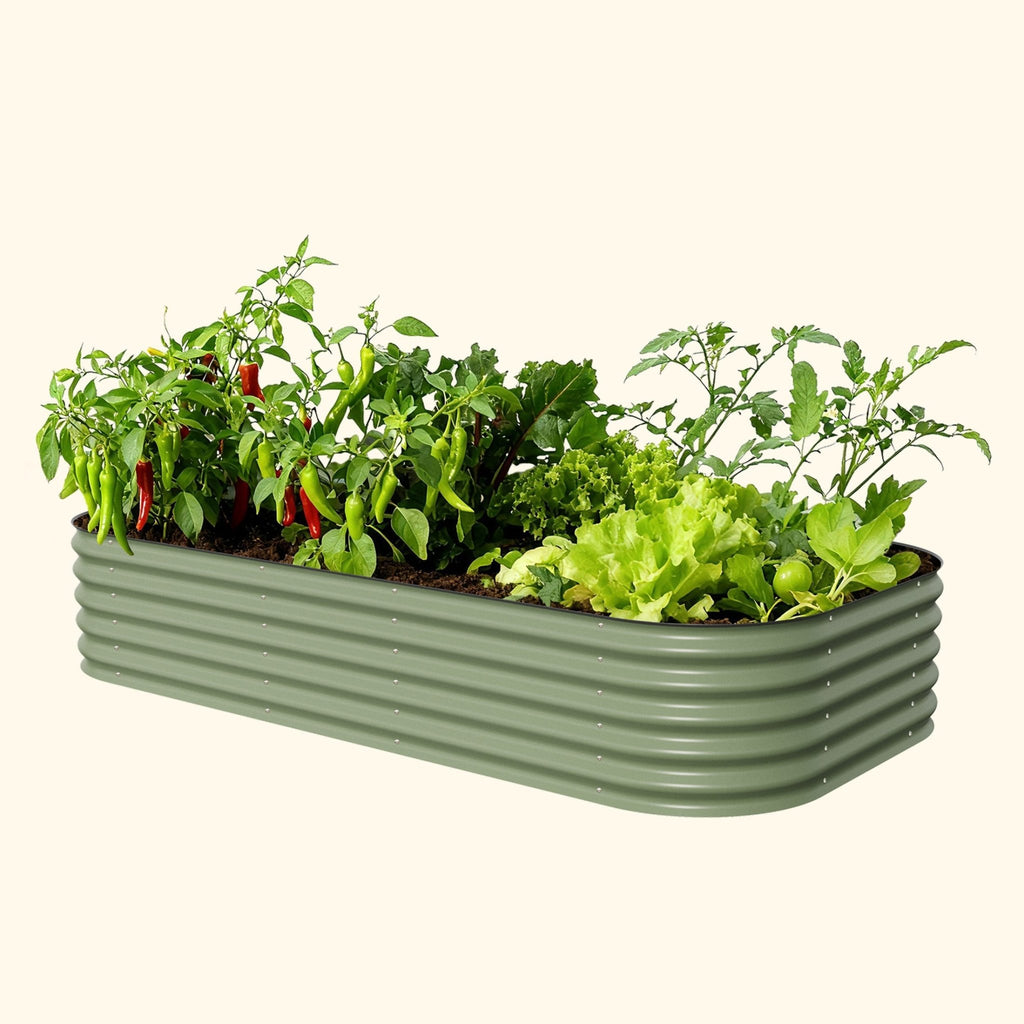 17" Tall 10 In 1 Jumbo Modular Metal Raised Garden Bed Kit - thewrightstore