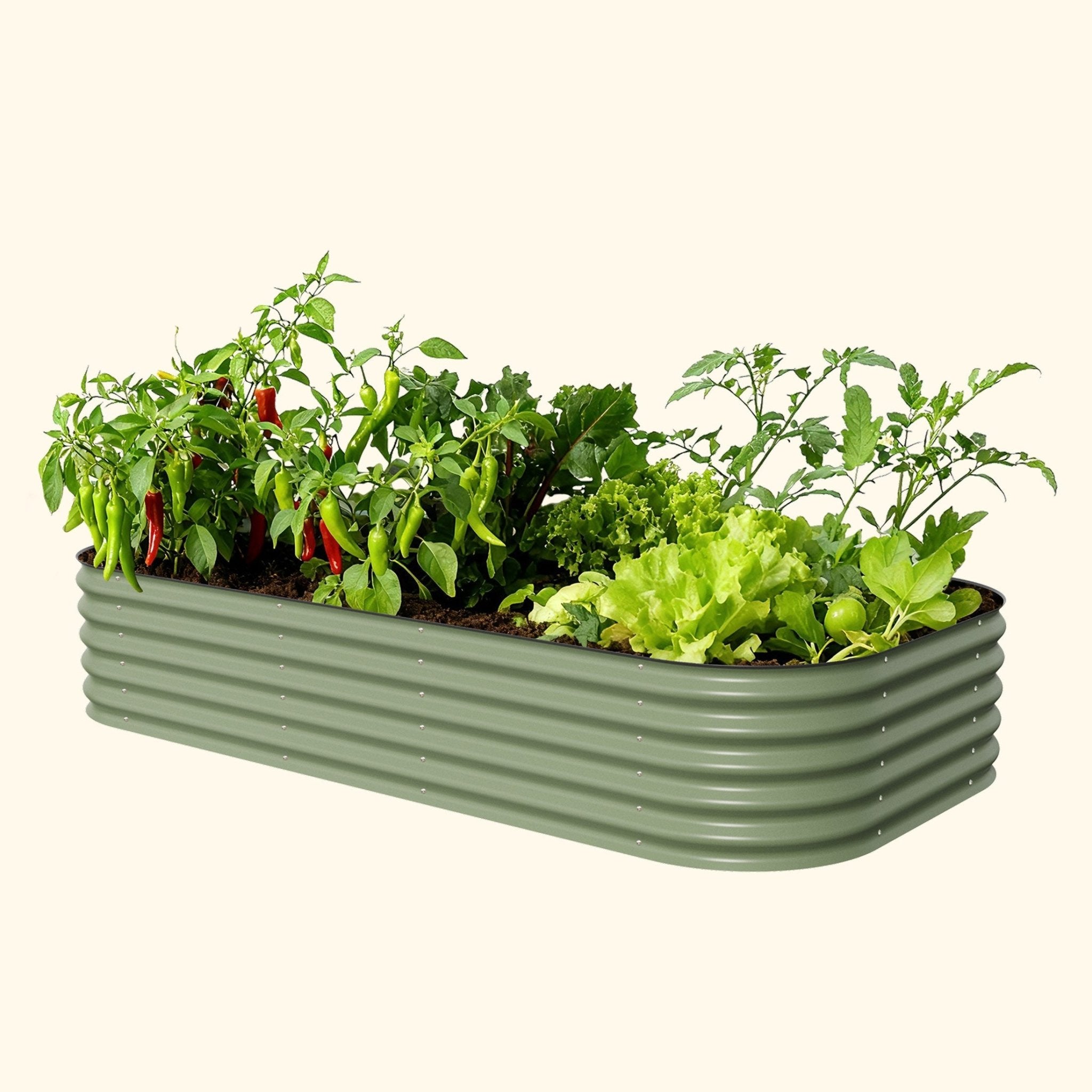 17" Tall 10 In 1 Jumbo Modular Metal Raised Garden Bed Kit - thewrightstore