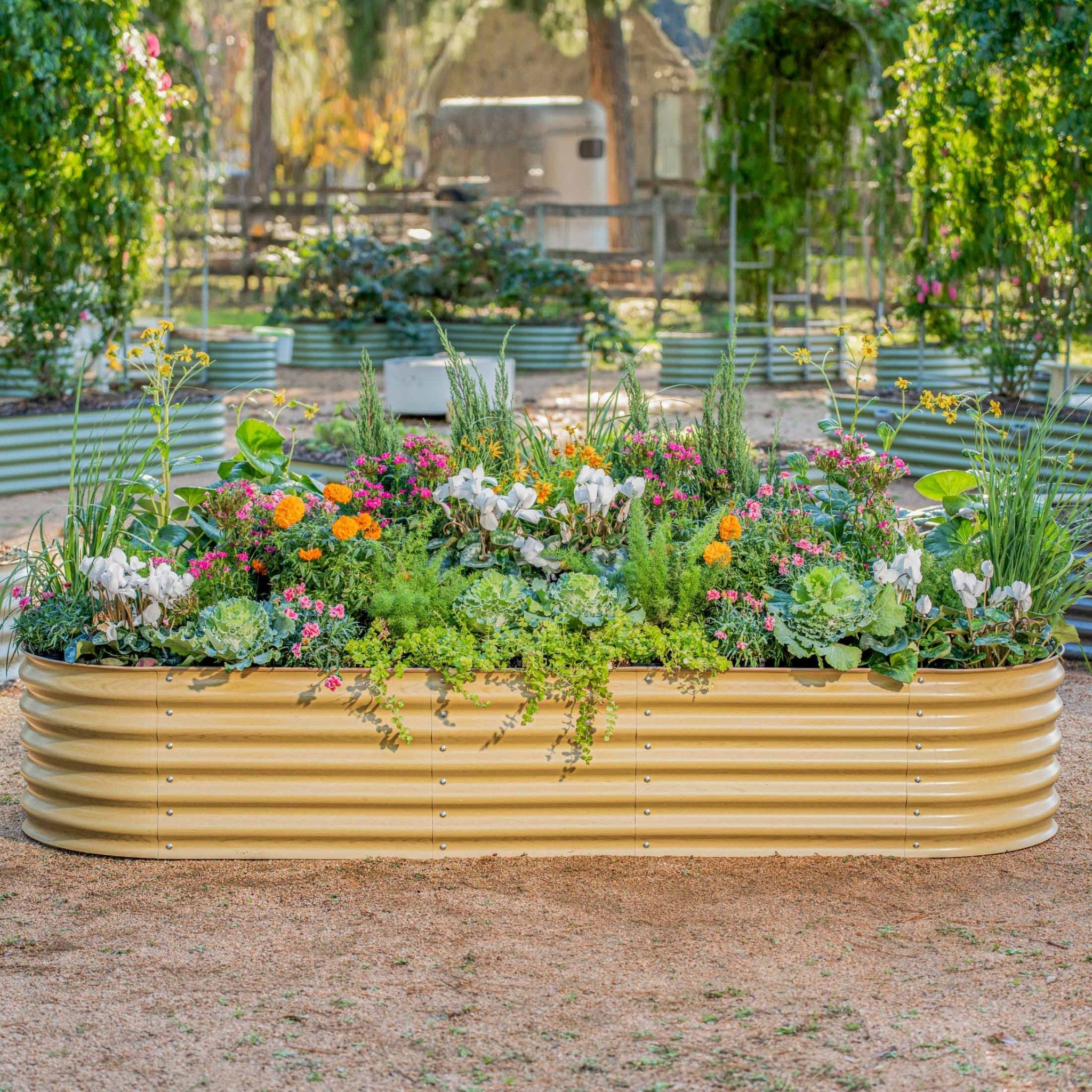 17" Tall 10 In 1 Jumbo Modular Metal Raised Garden Bed Kit - thewrightstore