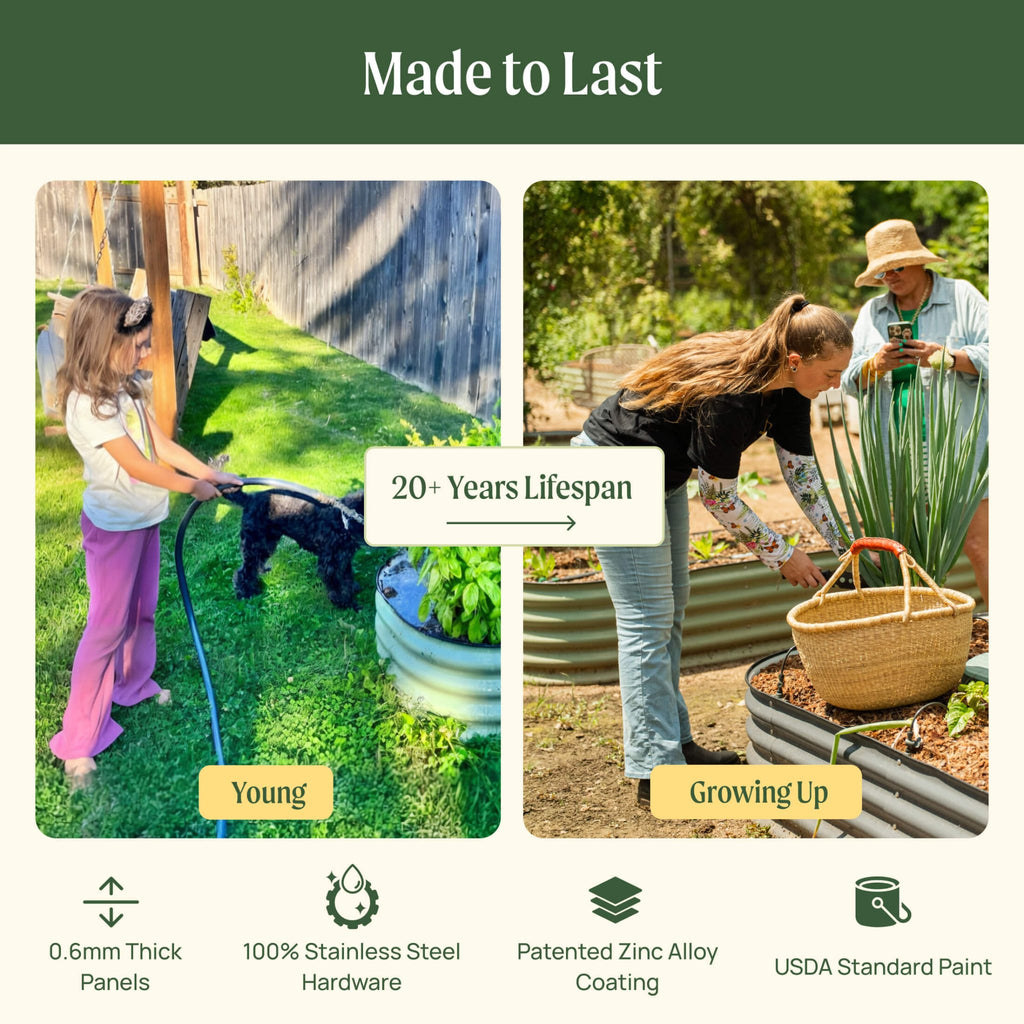 17" Tall 10 In 1 Jumbo Modular Metal Raised Garden Bed Kit - thewrightstore