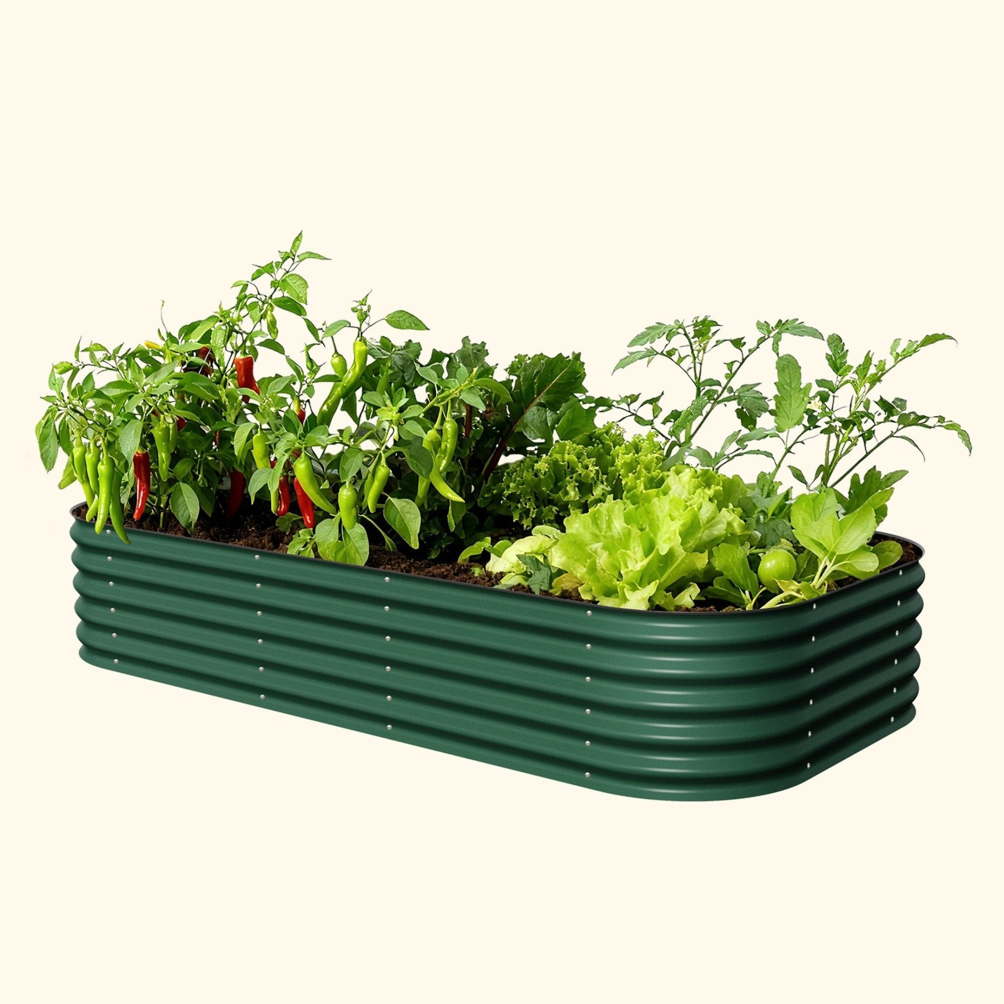 17" Tall 10 In 1 Jumbo Modular Metal Raised Garden Bed Kit - thewrightstore
