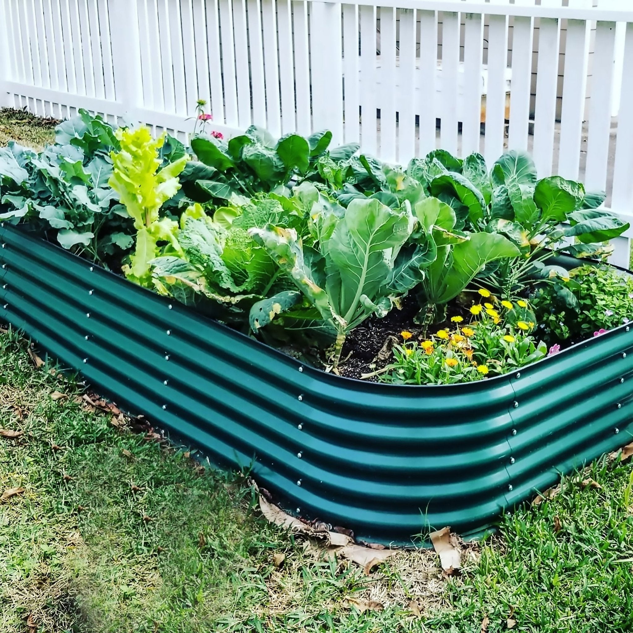 17" Tall 10 In 1 Jumbo Modular Metal Raised Garden Bed Kit - thewrightstore