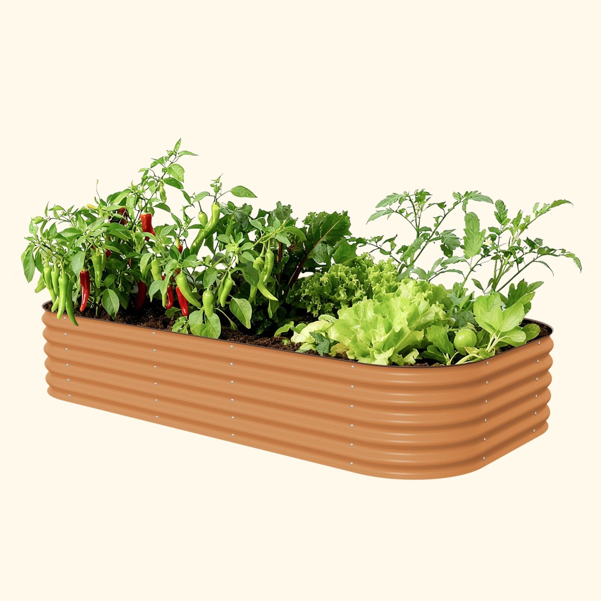 17" Tall 10 In 1 Jumbo Modular Metal Raised Garden Bed Kit - thewrightstore