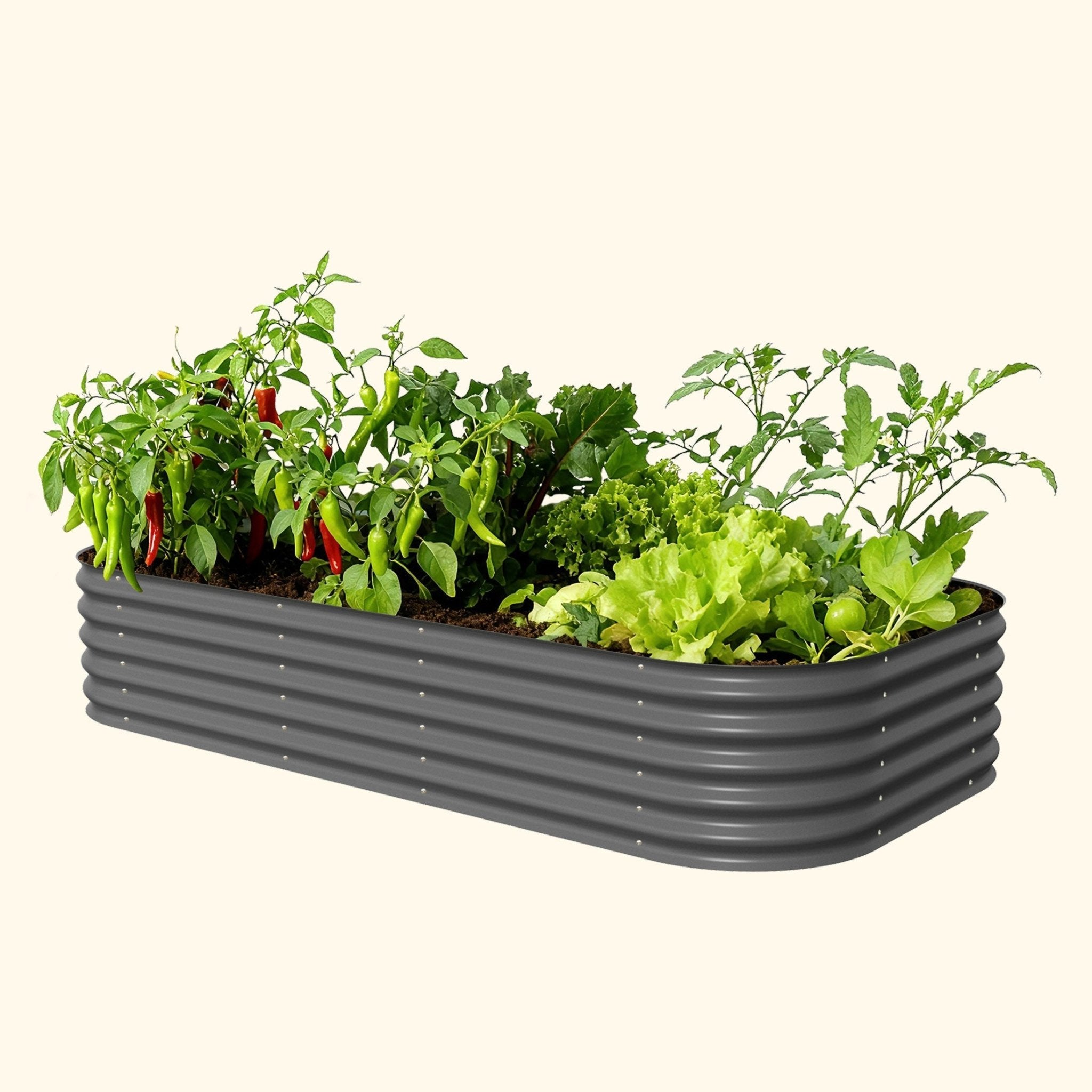 17" Tall 10 In 1 Jumbo Modular Metal Raised Garden Bed Kit - thewrightstore