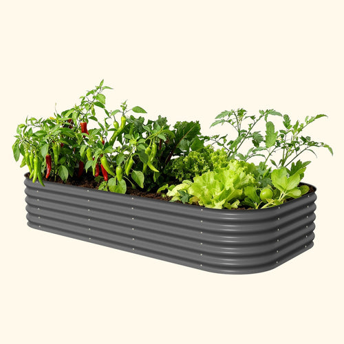 17" Tall 10 In 1 Jumbo Modular Metal Raised Garden Bed Kit - thewrightstore