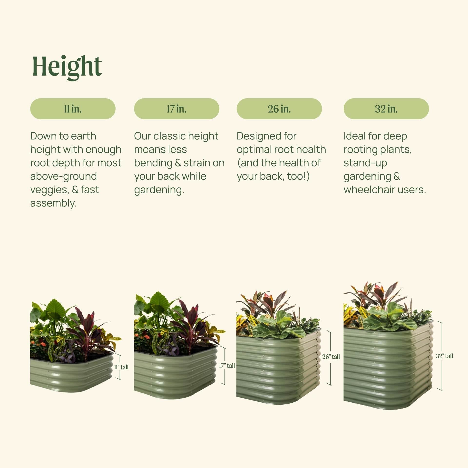17" Tall 10 In 1 Jumbo Modular Metal Raised Garden Bed Kit - thewrightstore