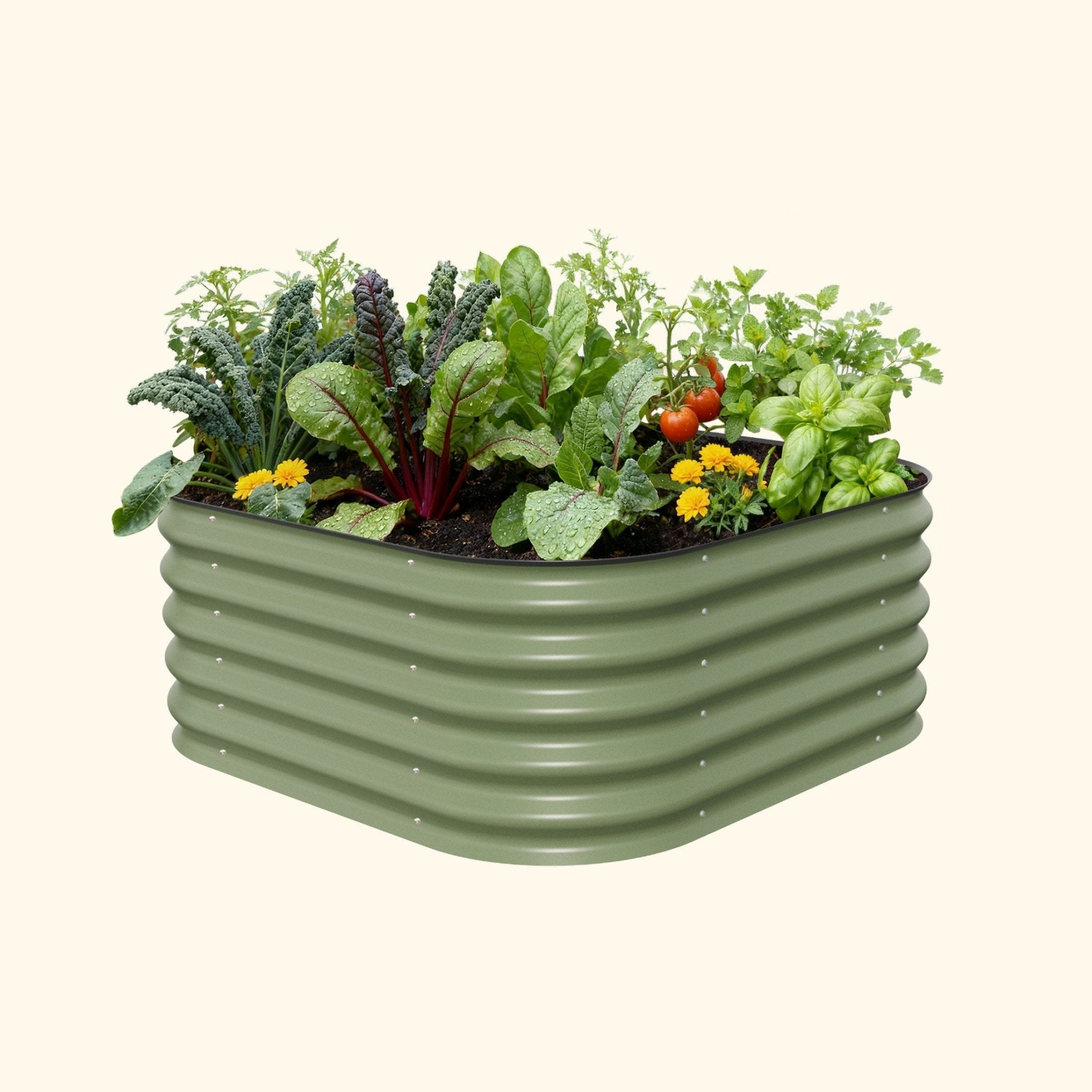 17" Tall 4 In 1 Small Modular Metal Raised Garden Bed Kit - thewrightstore