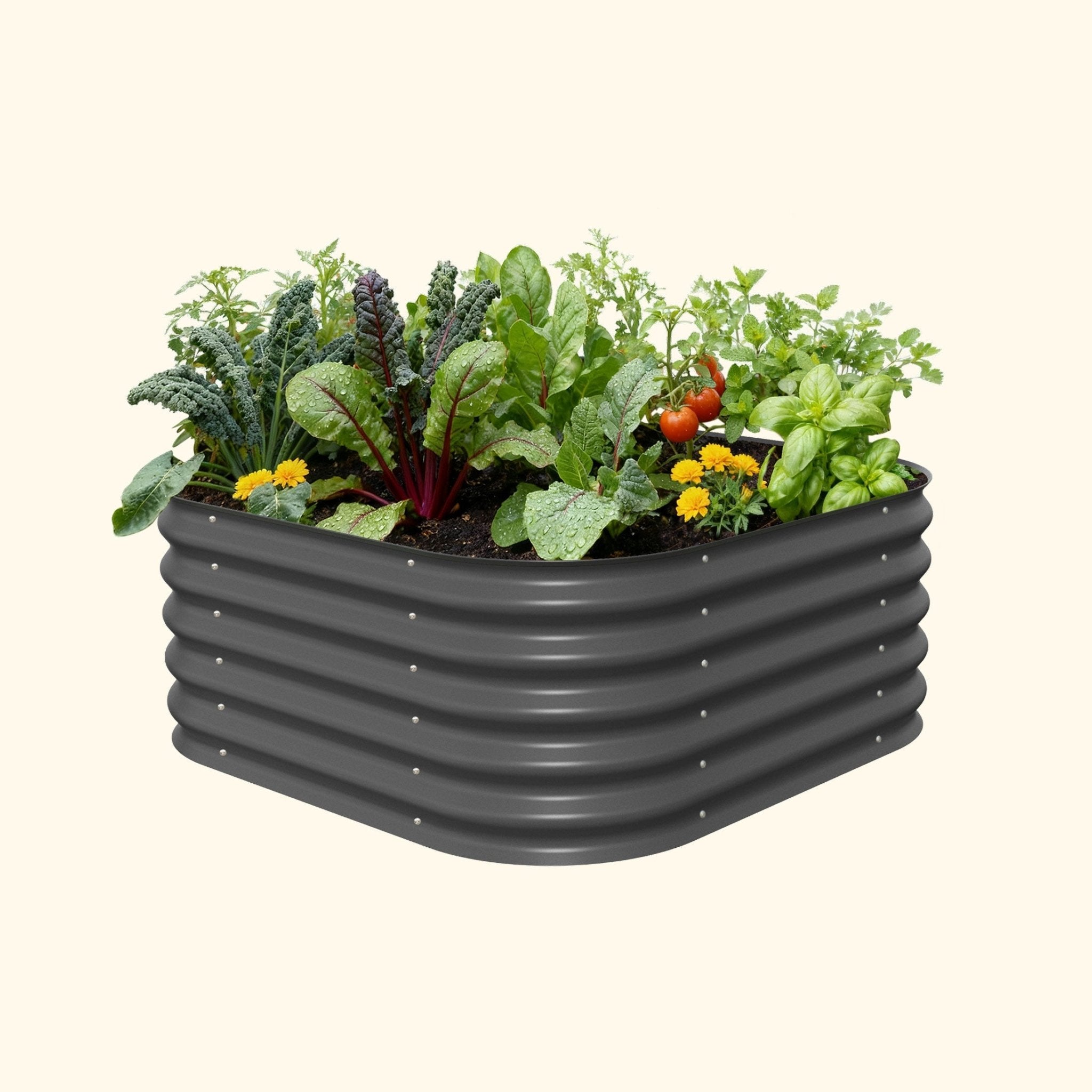 17" Tall 4 In 1 Small Modular Metal Raised Garden Bed Kit - thewrightstore