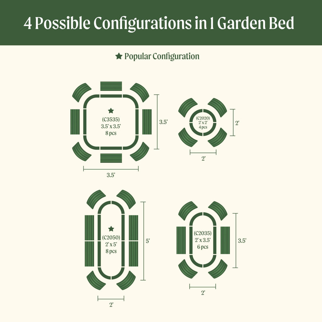 17" Tall 4 In 1 Small Modular Metal Raised Garden Bed Kit - thewrightstore