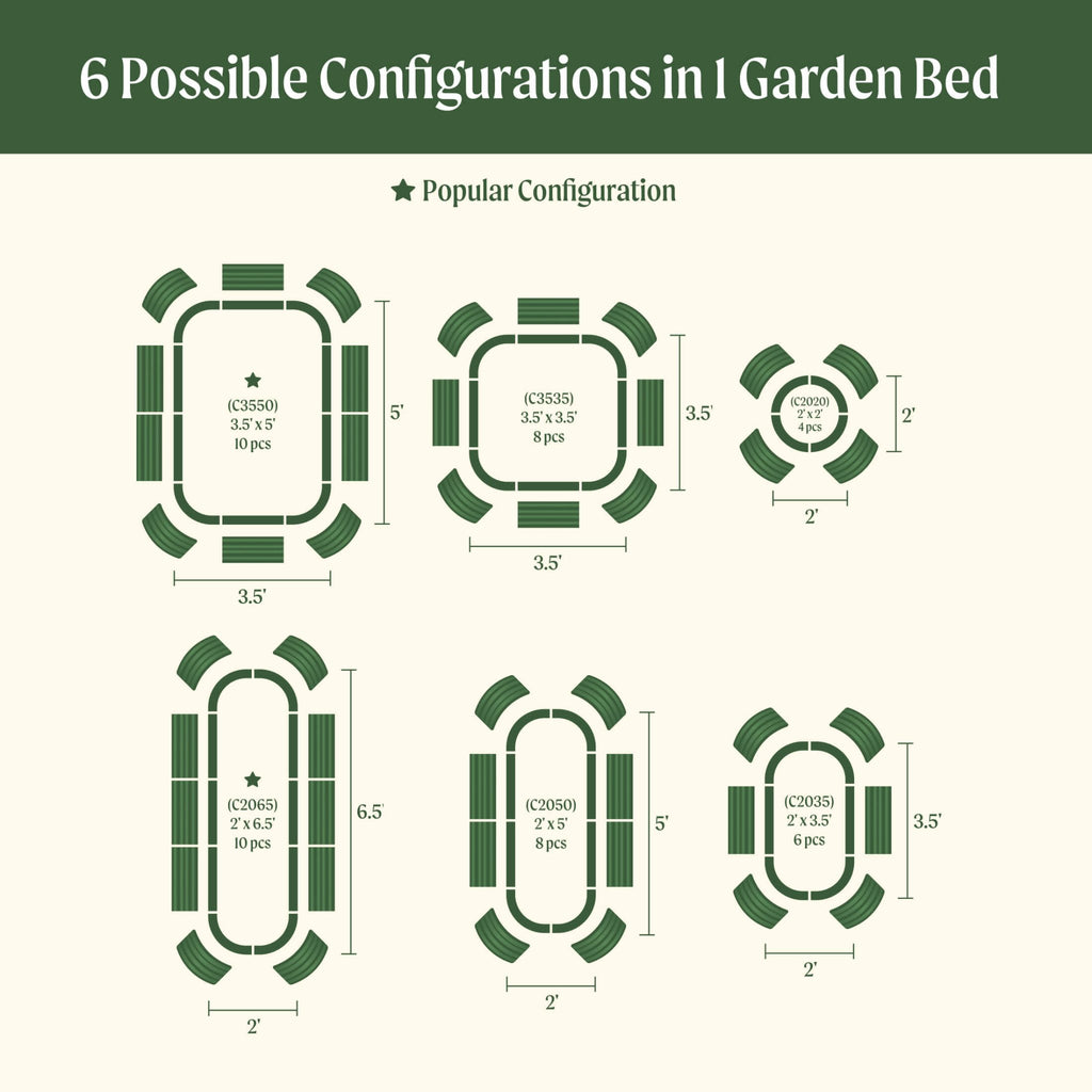 17" Tall 6 In 1 Medium Modular Metal Raised Garden Bed Kit - thewrightstore