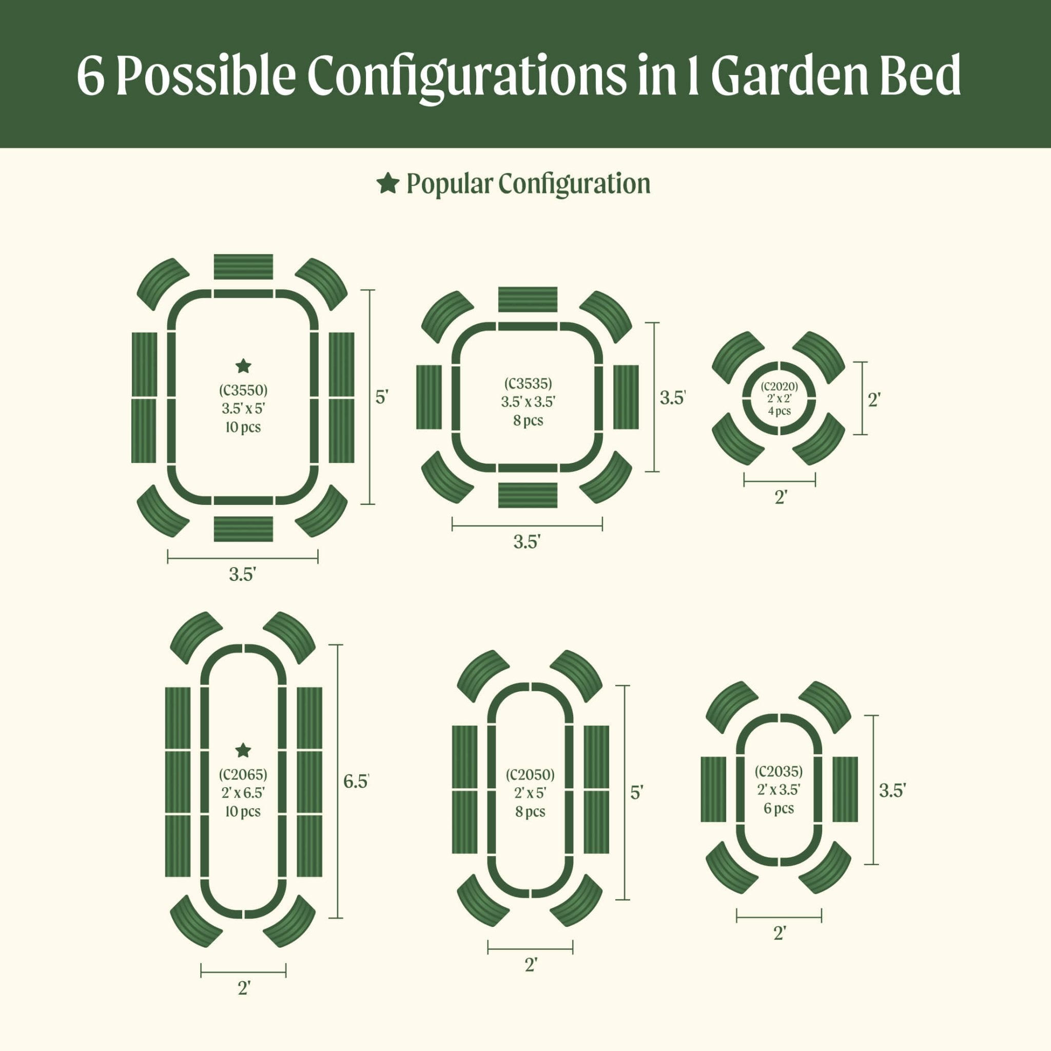 17" Tall 6 In 1 Medium Modular Metal Raised Garden Bed Kit - thewrightstore