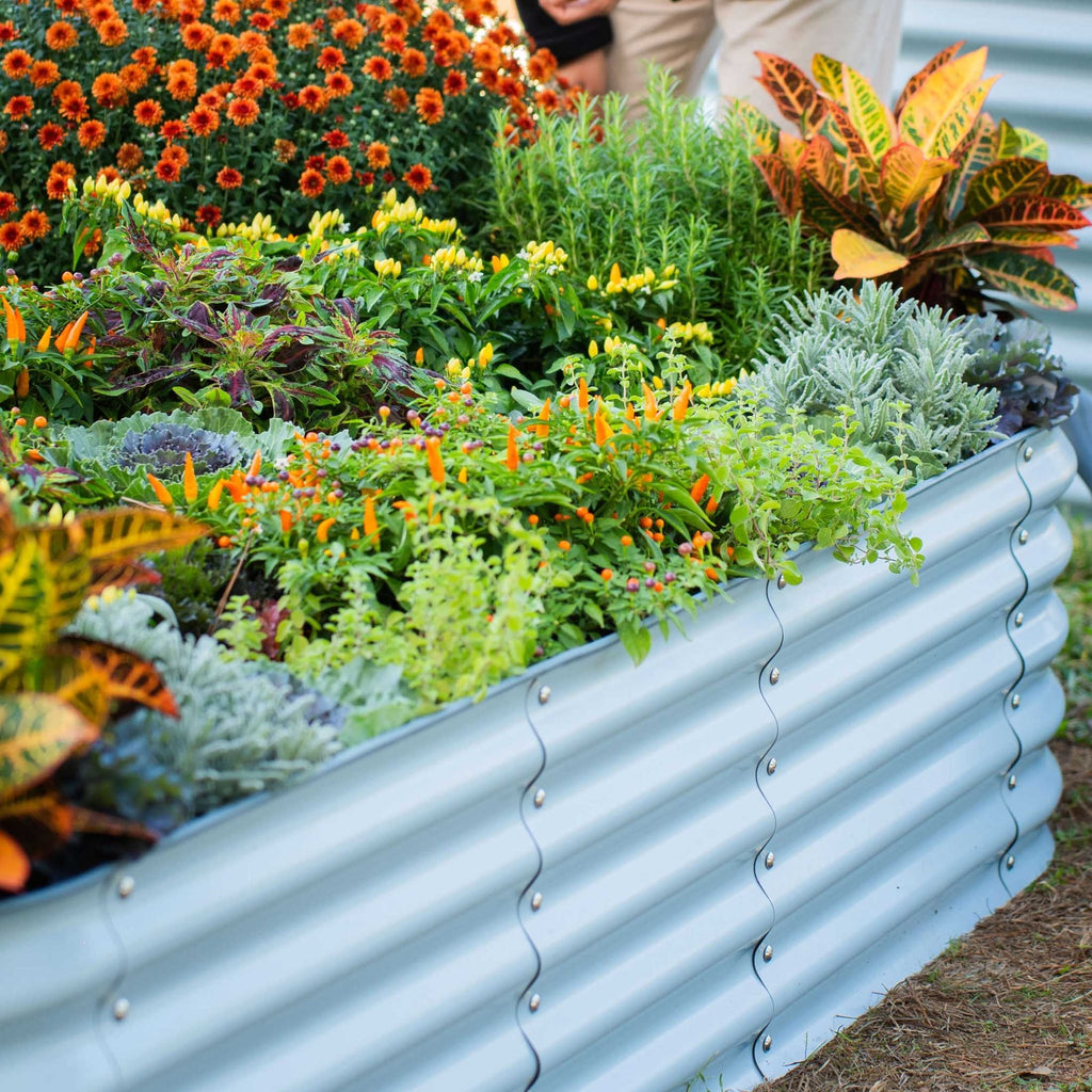 17" Tall 9 In 1 Large Modular Metal Raised Garden Bed Kit - thewrightstore
