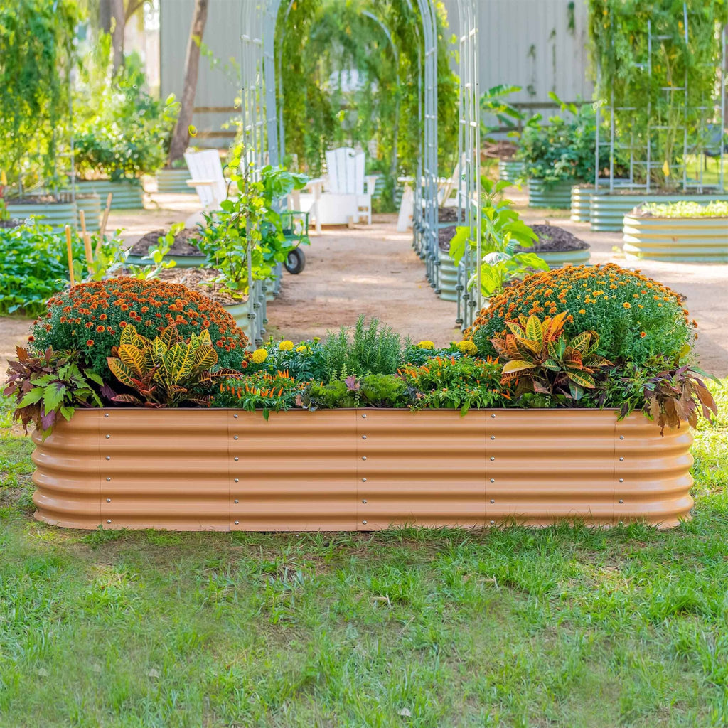 17" Tall 9 In 1 Large Modular Metal Raised Garden Bed Kit - thewrightstore