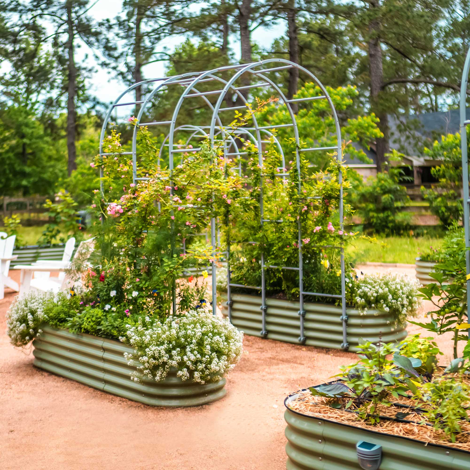 17" Tall 9 In 1 Large Modular Metal Raised Garden Bed Kit - thewrightstore