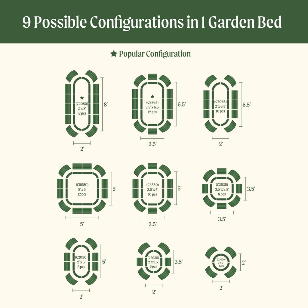 17" Tall 9 In 1 Large Modular Metal Raised Garden Bed Kit - thewrightstore