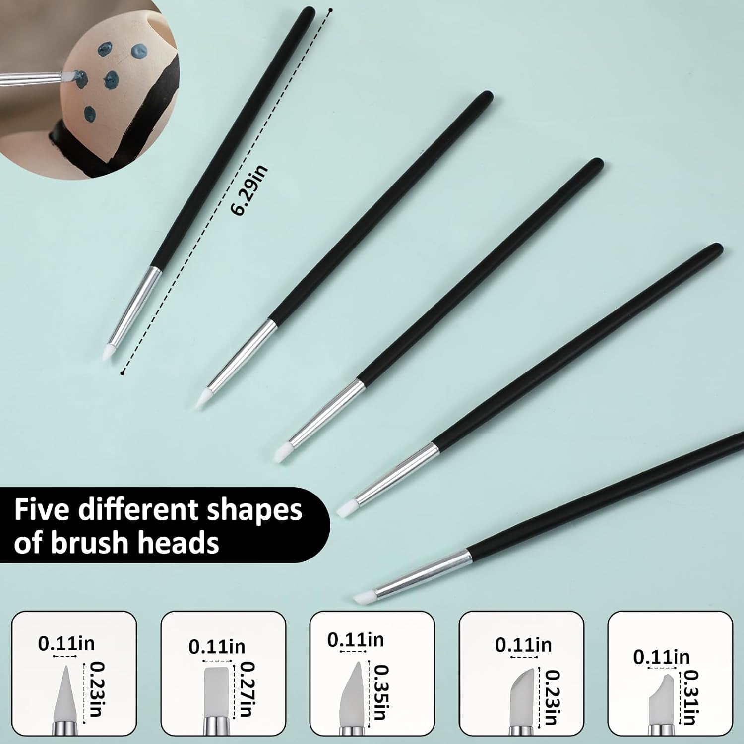 15-Piece Professional Silicone Sculpting Tool Set for Pottery and Clay Modeling