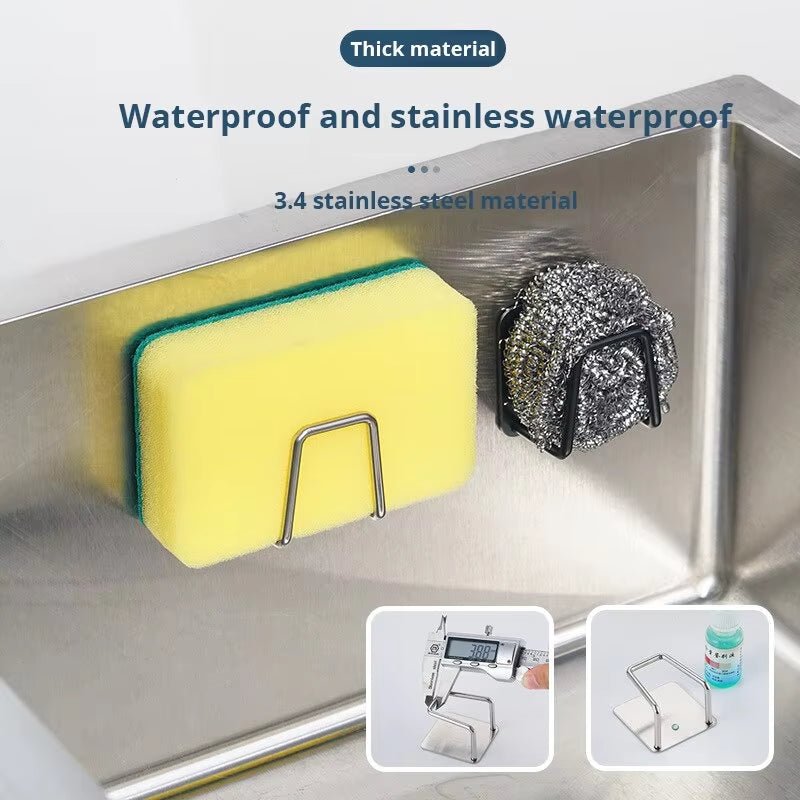1Pc Stainless Steel Sink Sponge Rack for Sponge Steel Wire Ball Draining Paste the Inner Wall of the Sink Kitchen Supplies - thewrightstore