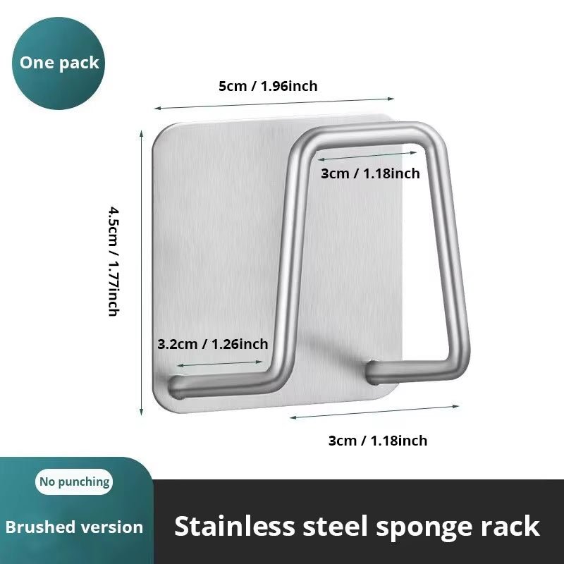 1Pc Stainless Steel Sink Sponge Rack for Sponge Steel Wire Ball Draining Paste the Inner Wall of the Sink Kitchen Supplies - thewrightstore