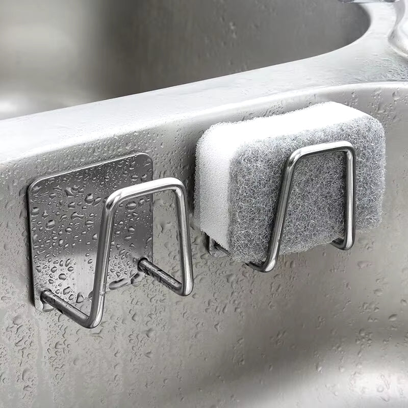 1Pc Stainless Steel Sink Sponge Rack for Sponge Steel Wire Ball Draining Paste the Inner Wall of the Sink Kitchen Supplies - thewrightstore