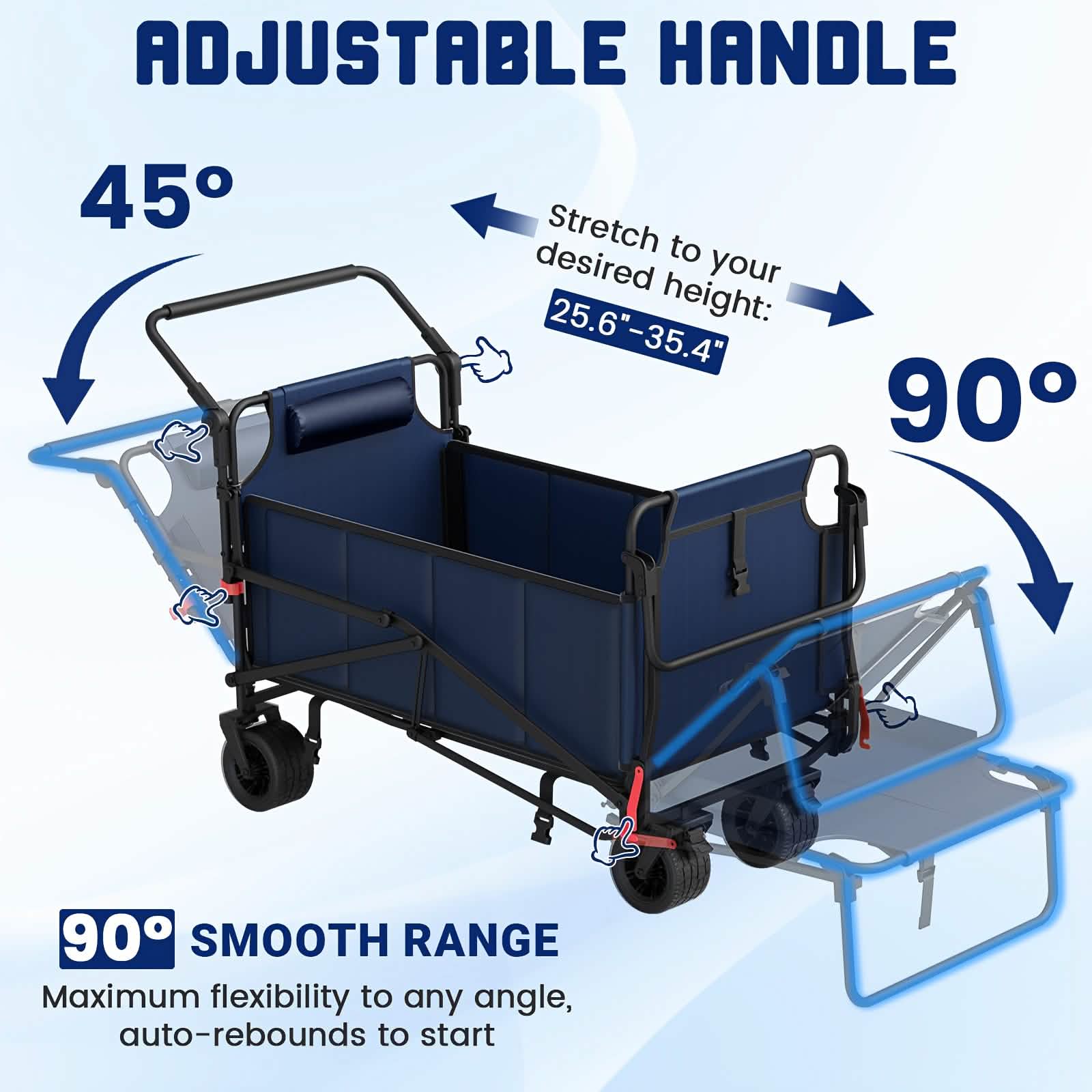 2 - in - 1 Folding Wagon Cart Chair 650LBS Capacity - thewrightstore