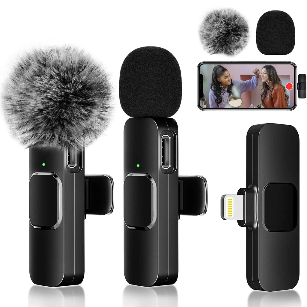 2 - Pack Wireless Lavalier Clip - On Microphones - thewrightstore