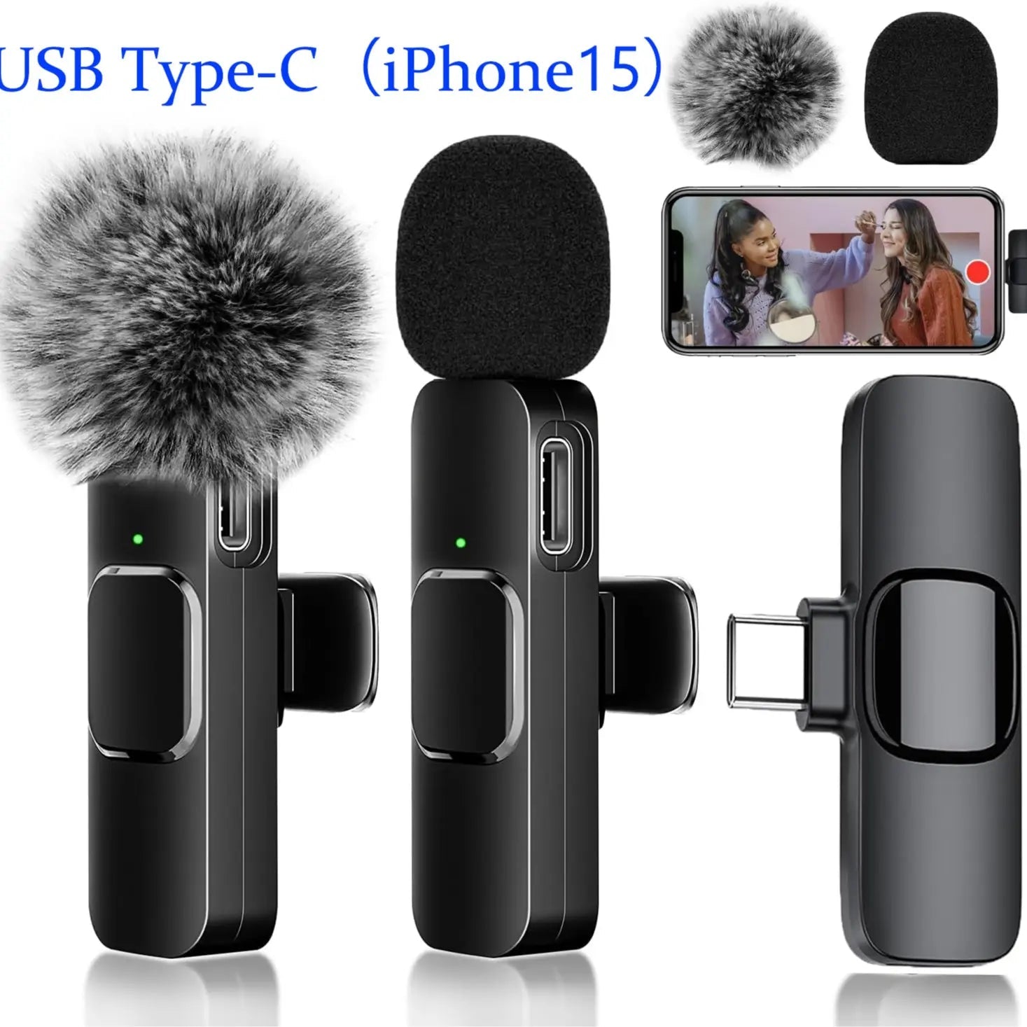 2 - Pack Wireless Lavalier Clip - On Microphones - thewrightstore