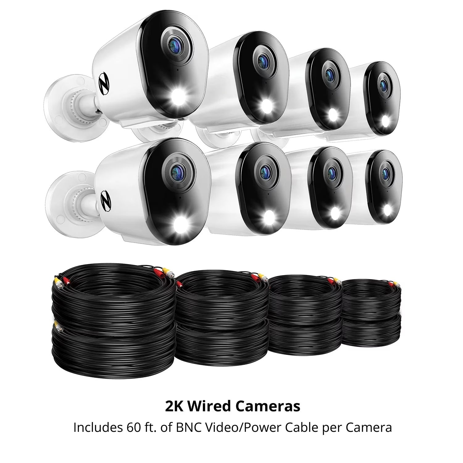 2-Way Audio 12 Channel DVR Security System with 2TB Hard Drive and 8 Wired 2K Deterrence Cameras - thewrightstore