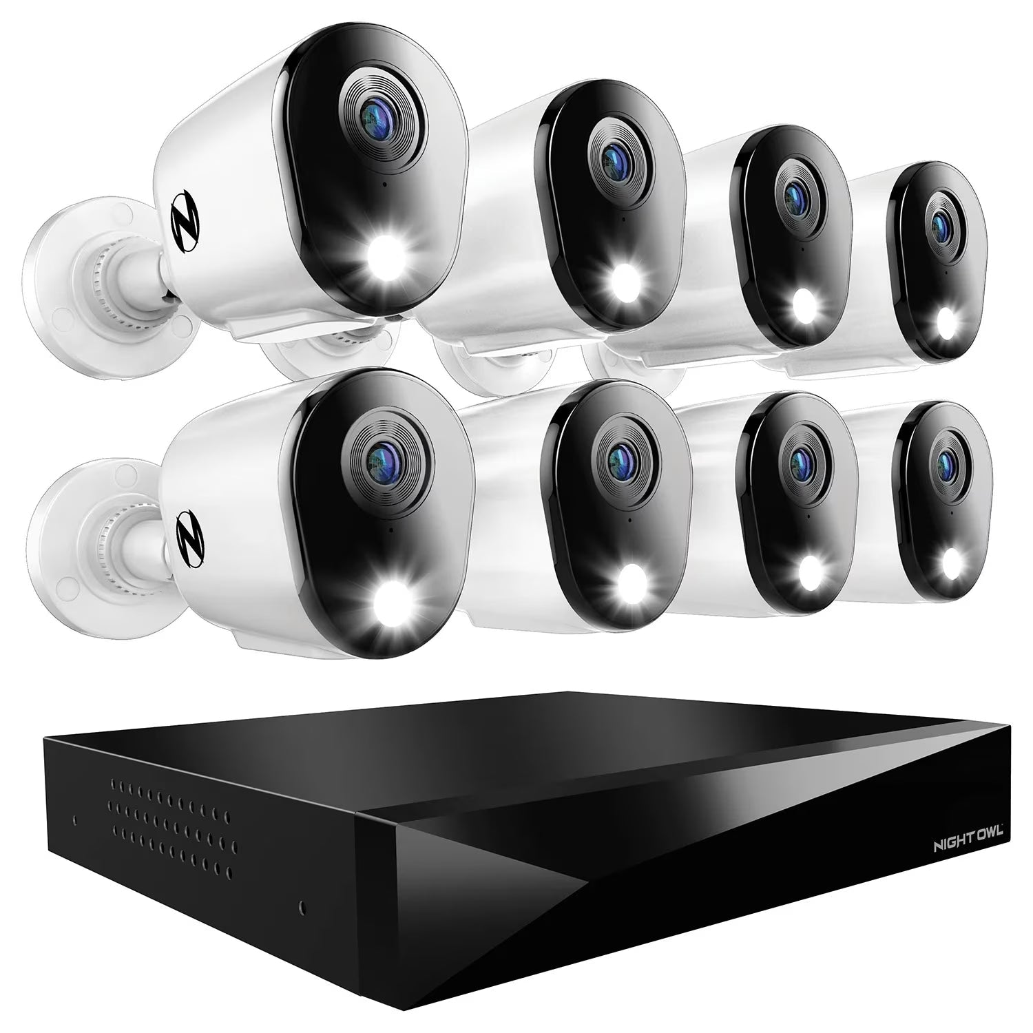 2-Way Audio 12 Channel DVR Security System with 2TB Hard Drive and 8 Wired 2K Deterrence Cameras - thewrightstore