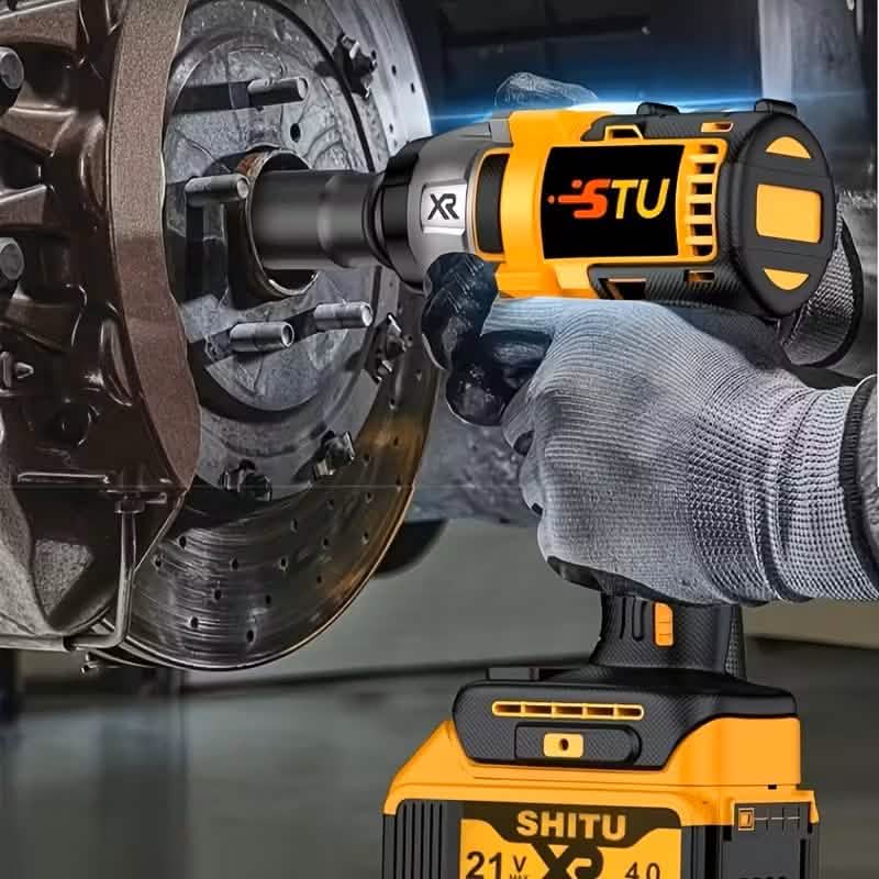 21V Cordless Brushless Impact Wrench Drill Kit – Lithium Drill + Battery x1, 4000mAh Battery, Toolbox & Accessories - thewrightstore