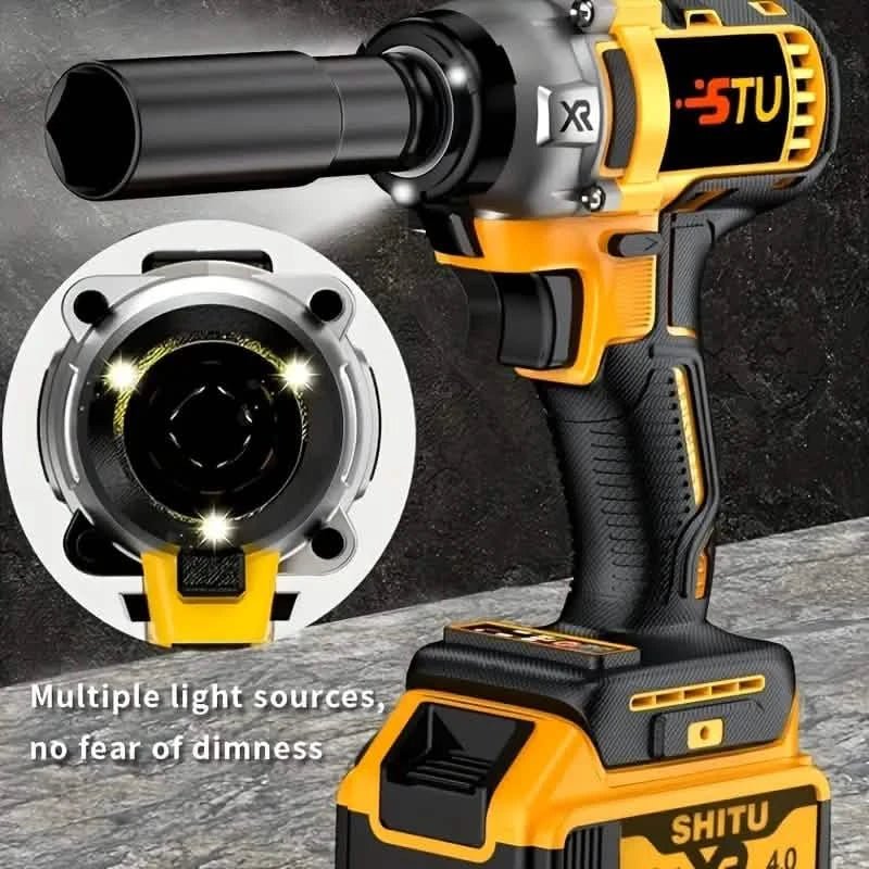 21V Cordless Brushless Impact Wrench Drill Kit – Lithium Drill + Battery x1, 4000mAh Battery, Toolbox & Accessories - thewrightstore