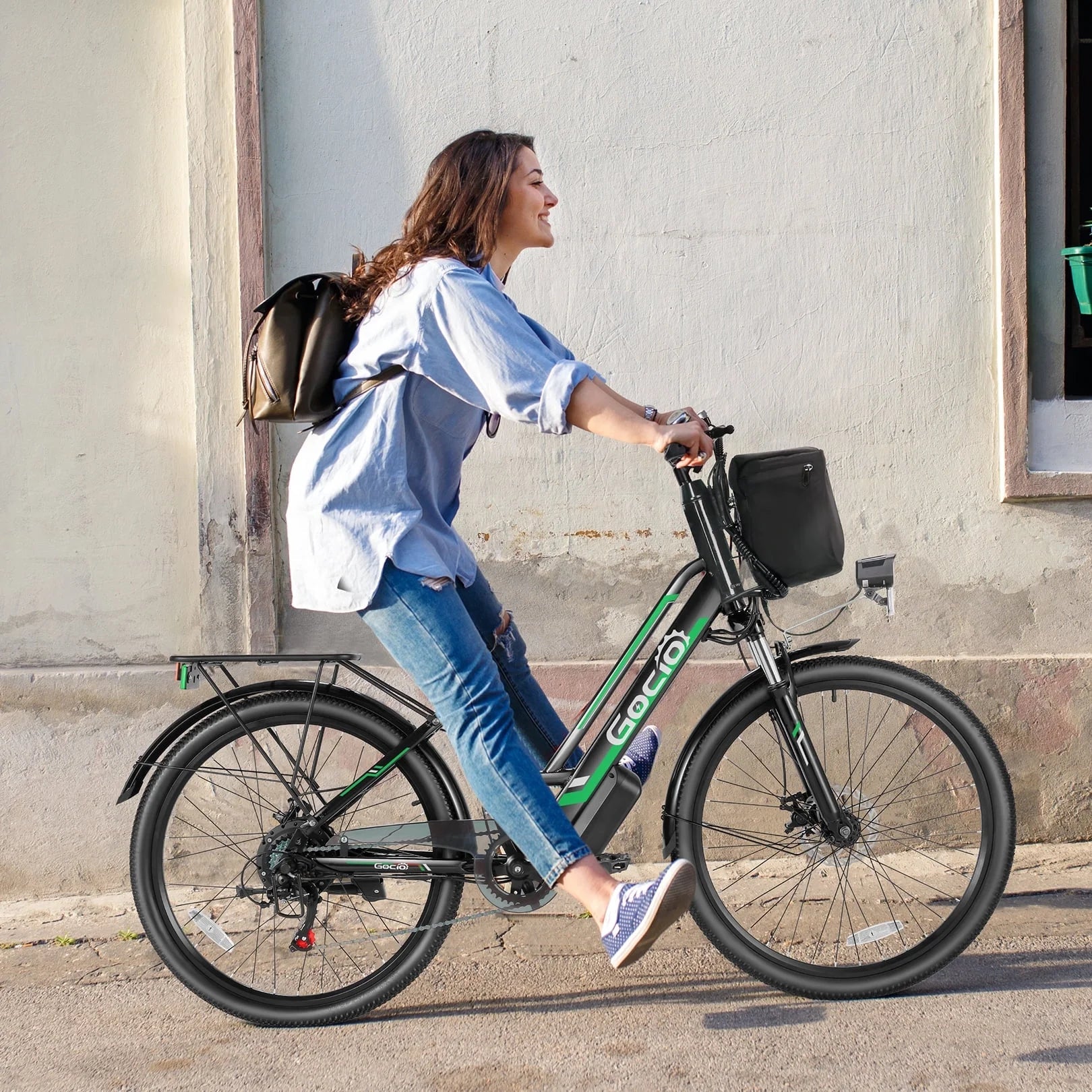 26" City Commuter Electric Bike for Adults, 750W Peak Motor, 48V 7.8Ah (374Wh) Removable Battery, 19.8 Mph 7 - Speed Ebike, UL2849 Certified - thewrightstore