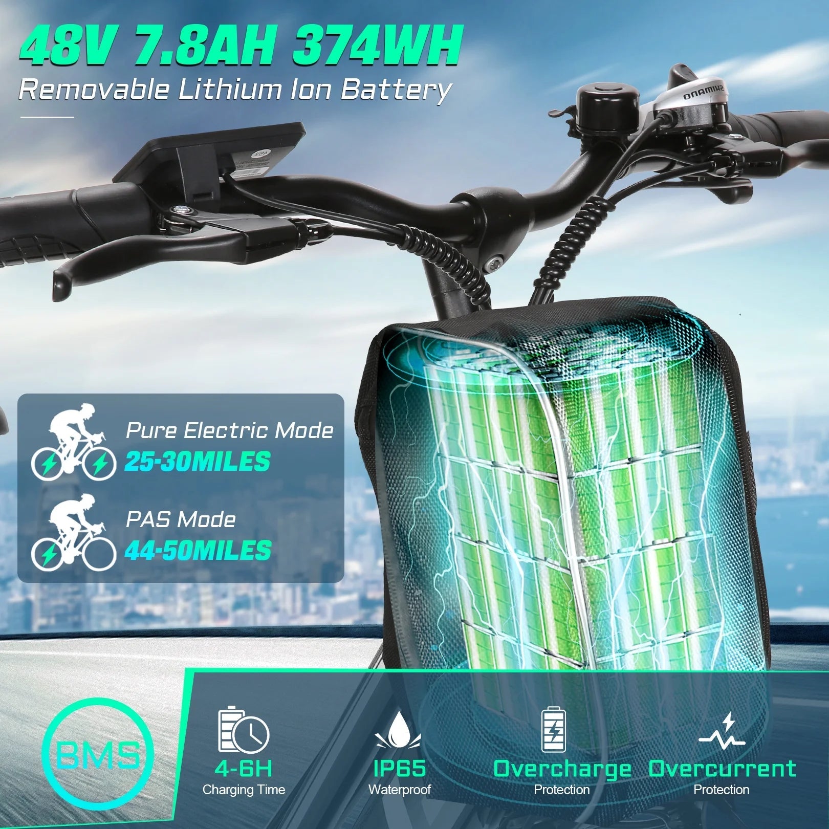 26" City Commuter Electric Bike for Adults, 750W Peak Motor, 48V 7.8Ah (374Wh) Removable Battery, 19.8 Mph 7 - Speed Ebike, UL2849 Certified - thewrightstore