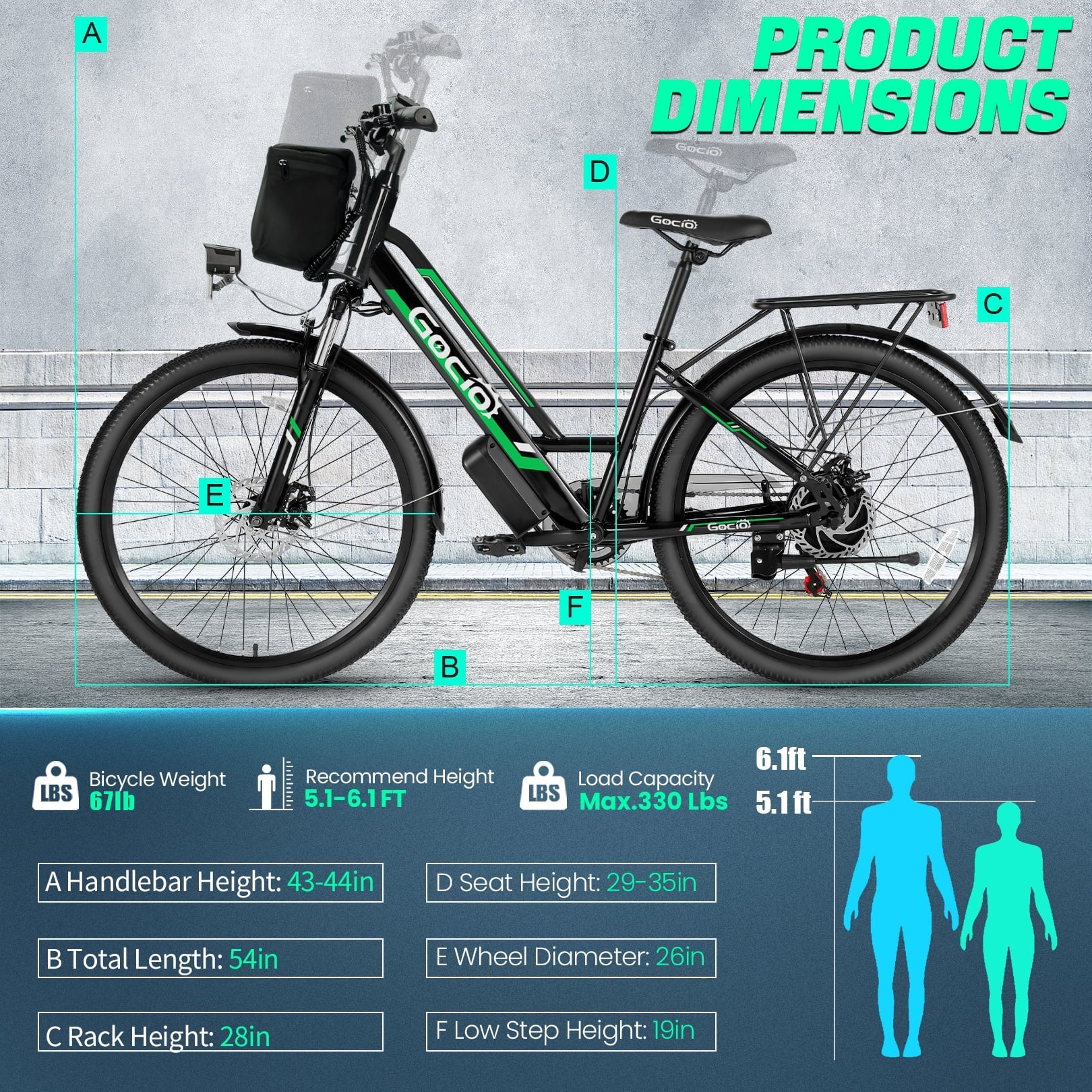 26" City Commuter Electric Bike for Adults, 750W Peak Motor, 48V 7.8Ah (374Wh) Removable Battery, 19.8 Mph 7 - Speed Ebike, UL2849 Certified - thewrightstore