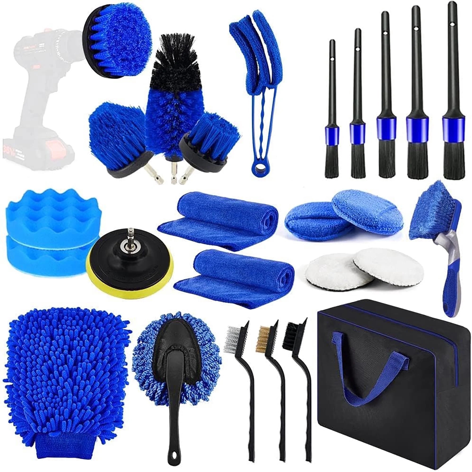 27Pcs Car Detailing Kit Interior Cleaner, Detailing Brushes Car Cleaning Kit for Wheel, Dashboard, Air Vent - thewrightstore