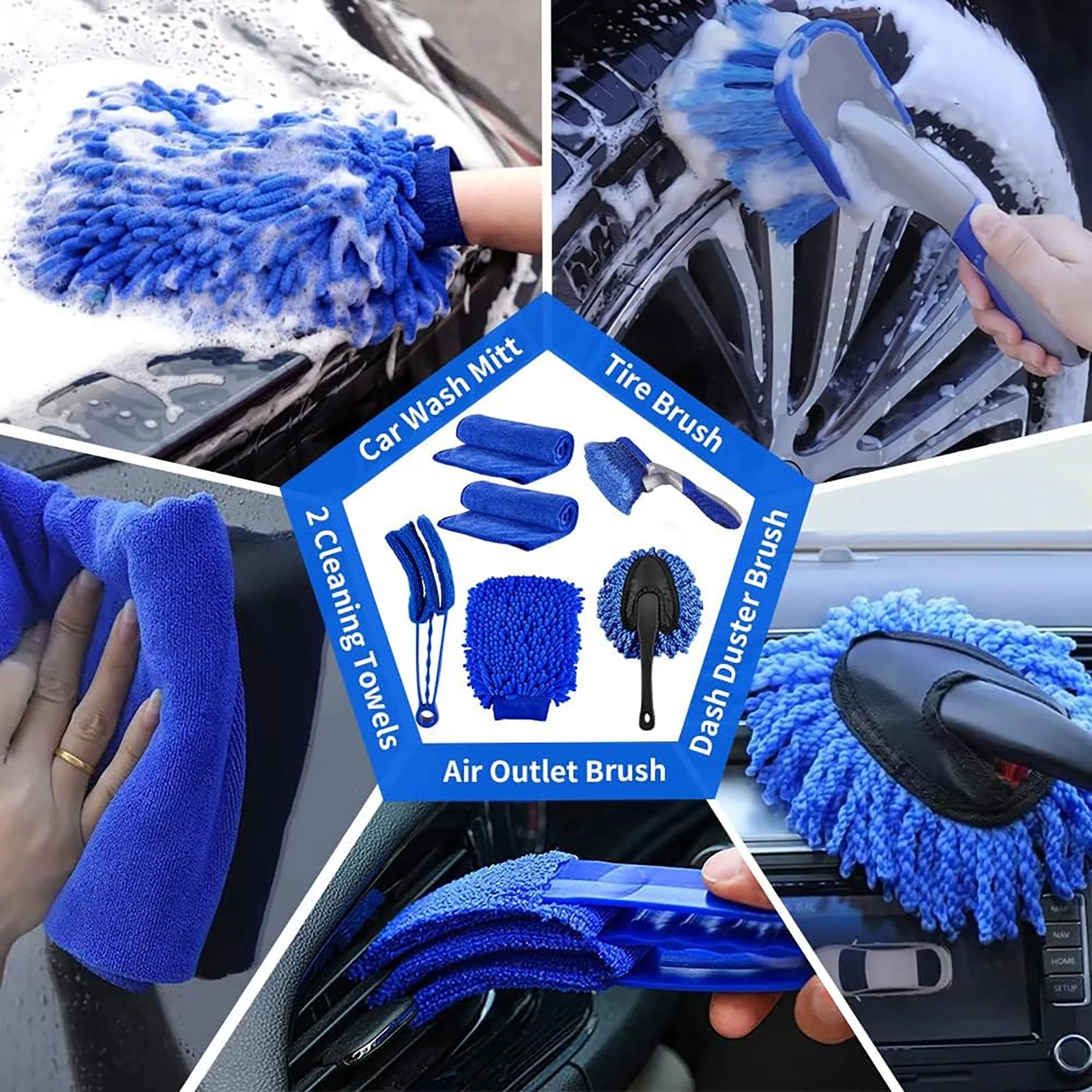 27Pcs Car Detailing Kit Interior Cleaner, Detailing Brushes Car Cleaning Kit for Wheel, Dashboard, Air Vent - thewrightstore