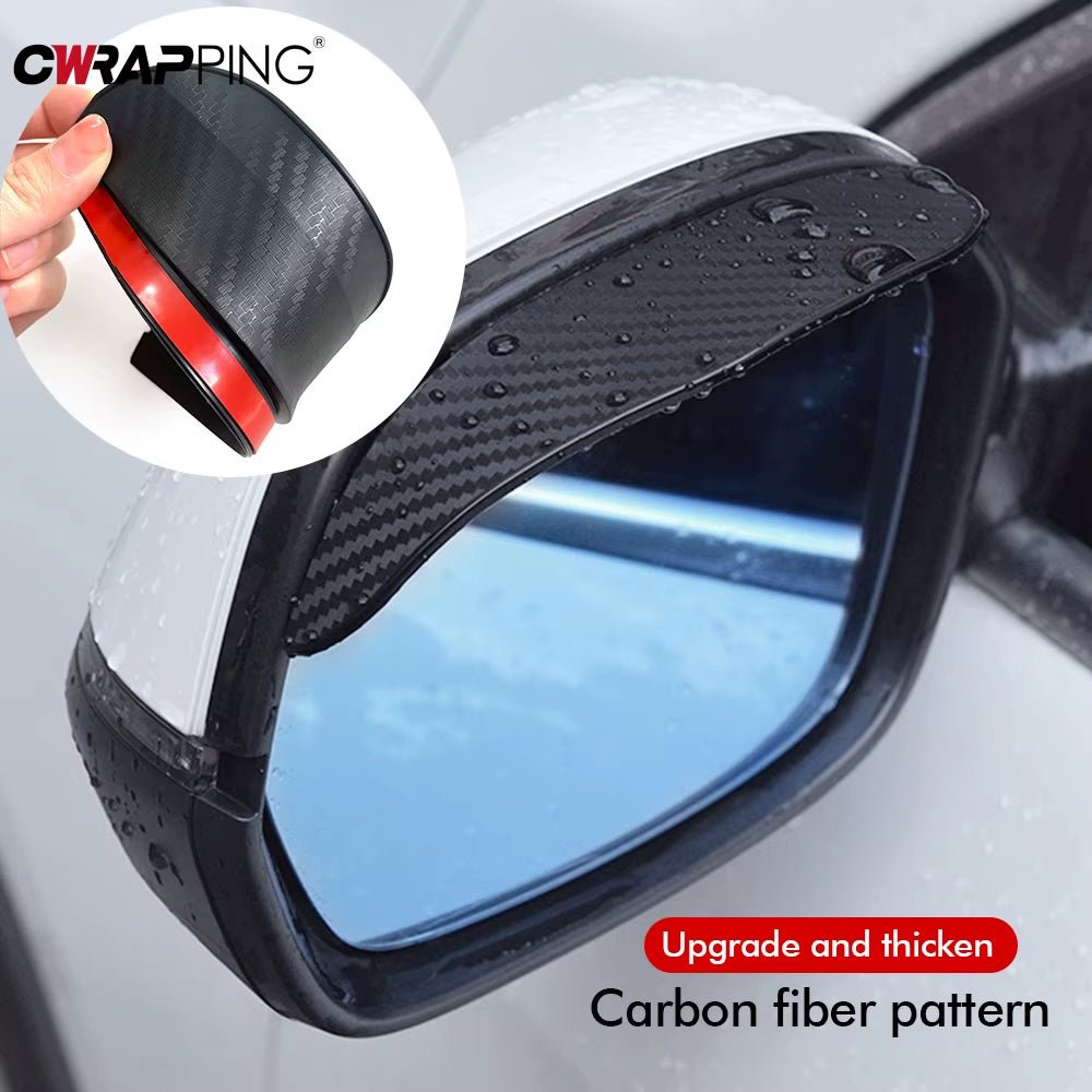 2PCS Car Rearview Mirror Rain Eyebrow Carbon Fiber Sun Visor Shade Cover Protector Clear Vision for Rain Car Mirror.