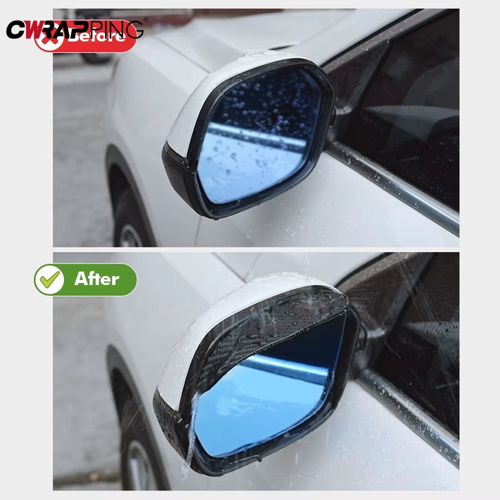 2PCS Car Rearview Mirror Rain Eyebrow Carbon Fiber Sun Visor Shade Cover Protector Clear Vision for Rain Car Mirror.
