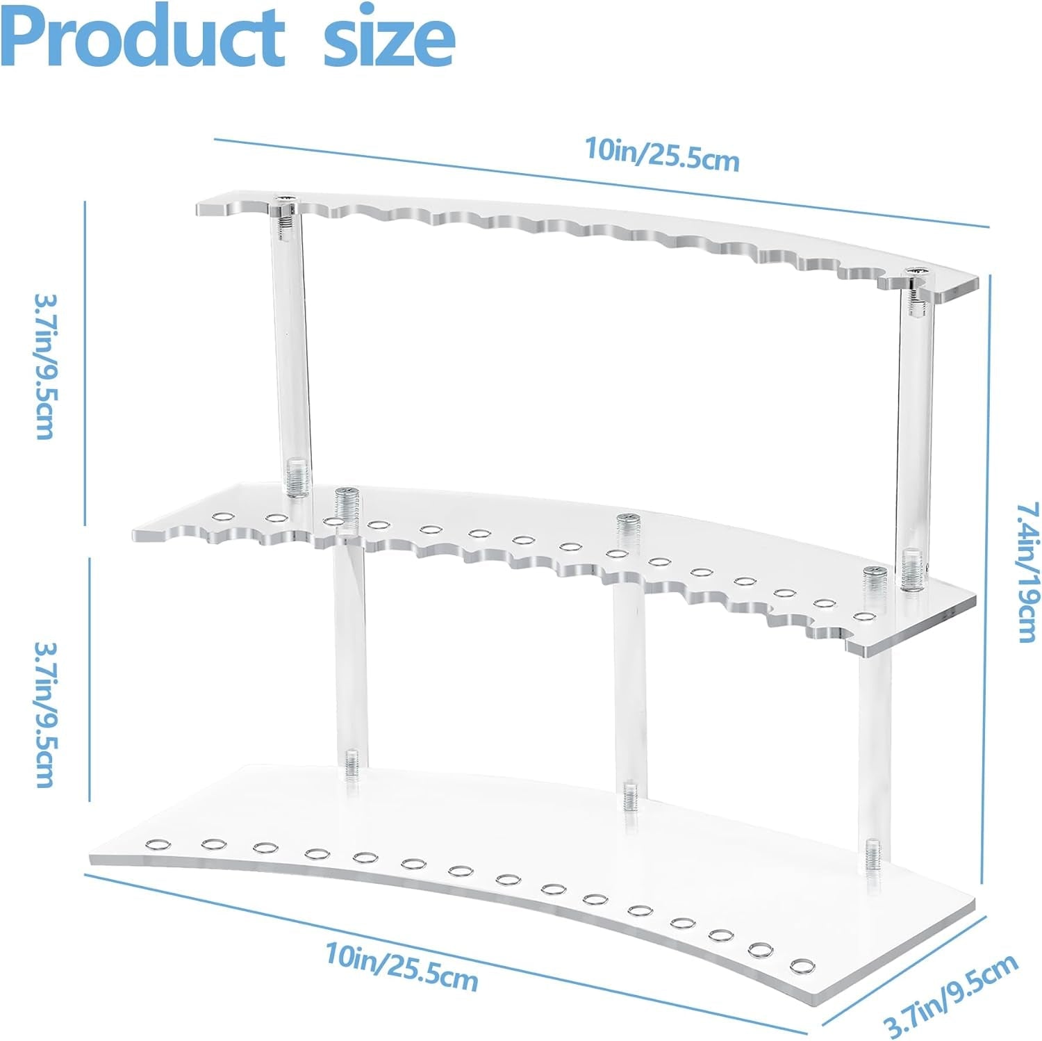 30-Slot Acrylic Pen Holder with Detachable 2-Tier Display Stand for Pens, Makeup Brushes, and Pencils - thewrightstore