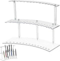30-Slot Acrylic Pen Holder with Detachable 2-Tier Display Stand for Pens, Makeup Brushes, and Pencils - thewrightstore