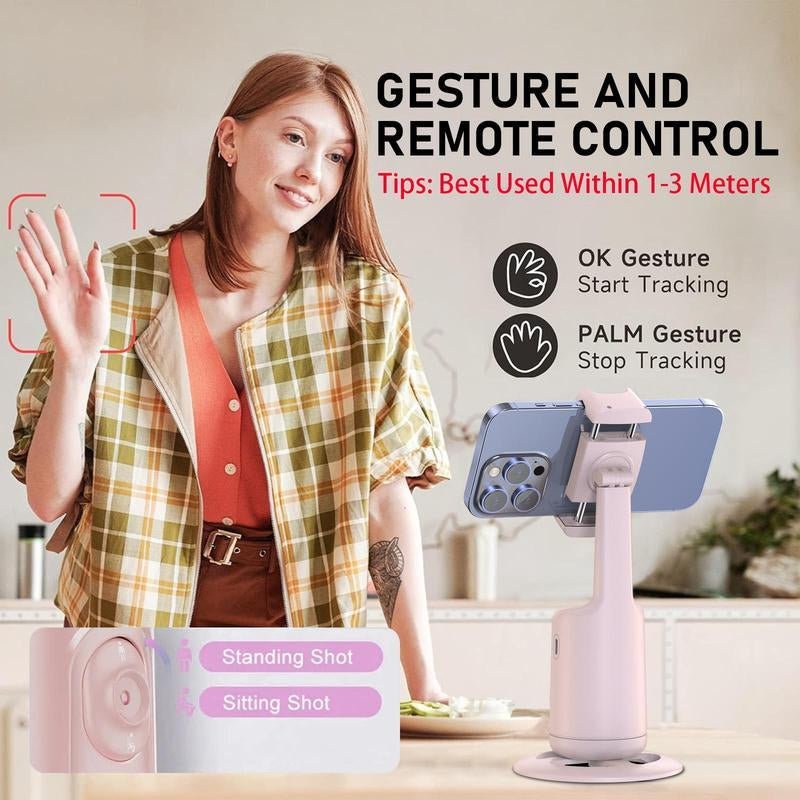 360° Auto Face Tracking Gimbal Stabilizer for Phones, Vlogging & Video Recording - thewrightstore