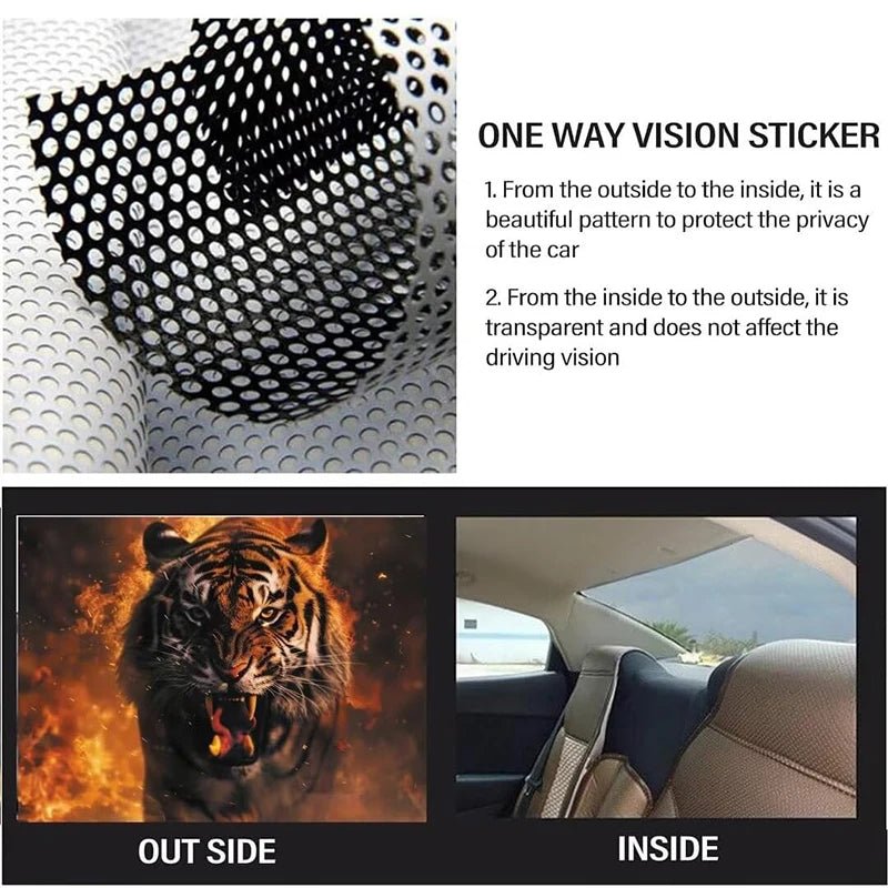3D Animal Car Rear Windshield Sticker Perforated Vinyl Sticker for Truck Pickup Truck SUV Auto Exterior Accessories - thewrightstore