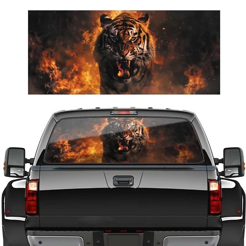 3D Animal Car Rear Windshield Sticker Perforated Vinyl Sticker for Truck Pickup Truck SUV Auto Exterior Accessories - thewrightstore